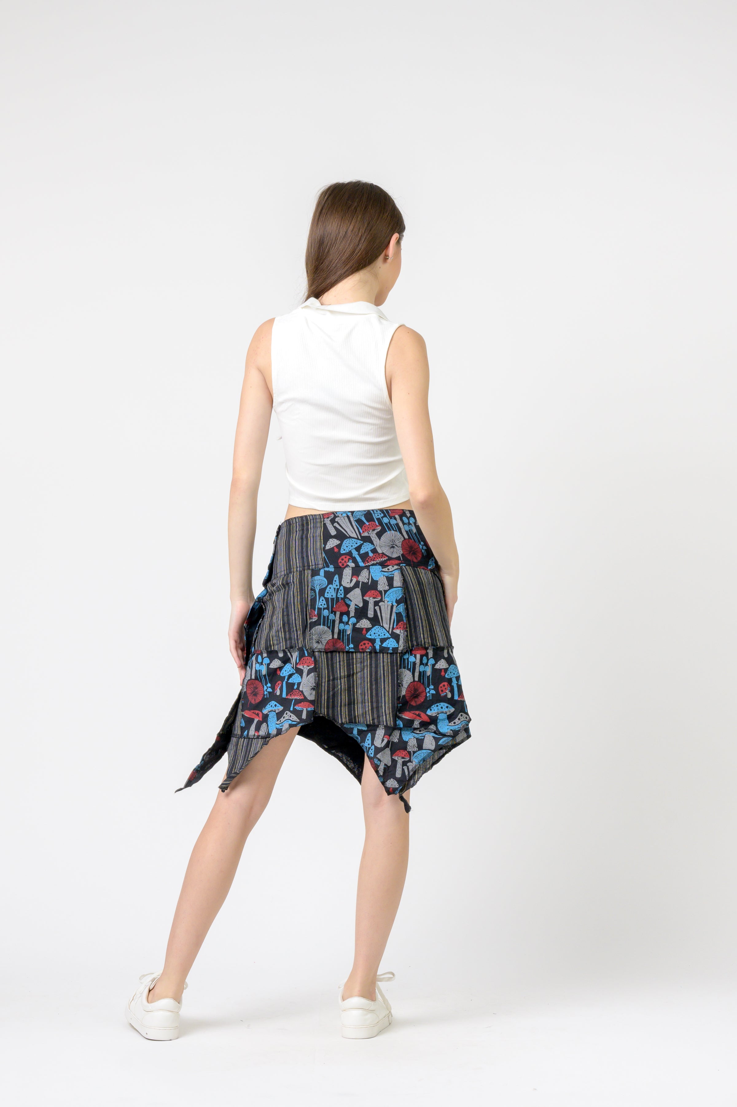 Stripe and Mushroom Patch Skirt