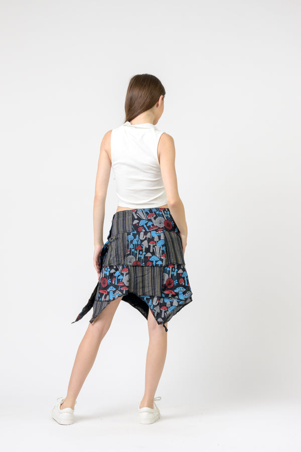 Stripe and Mushroom Patch Skirt