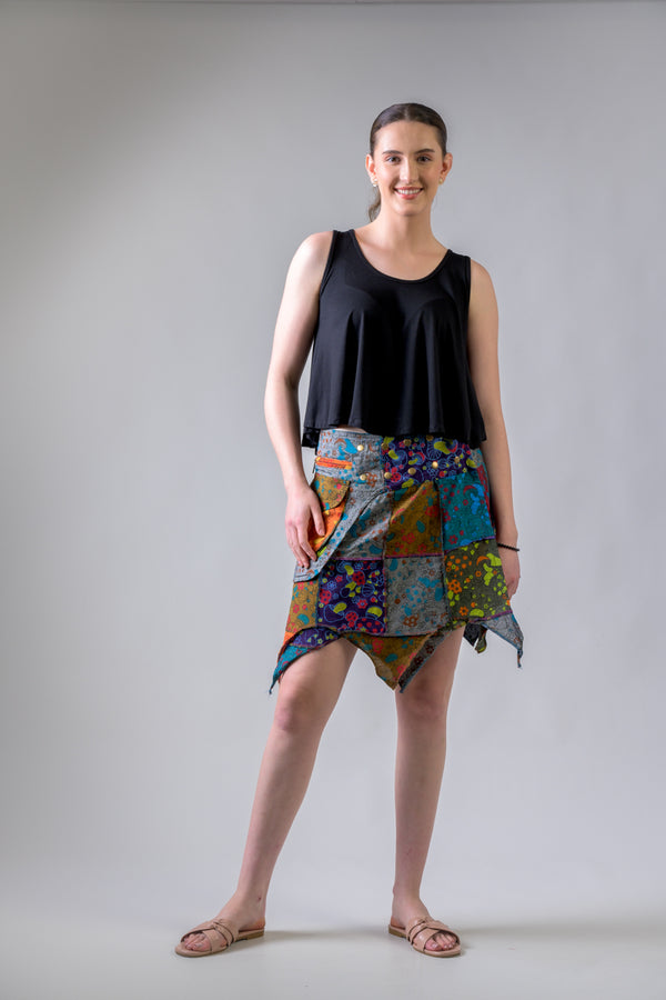 Colorful Mushroom Patches Skirt - Multicolor