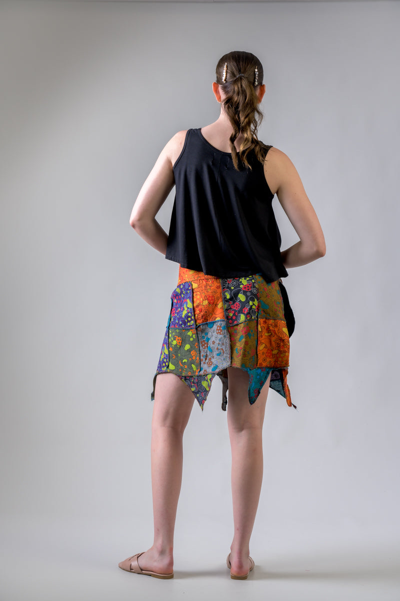 Colorful Mushroom Patches Skirt - Multicolor