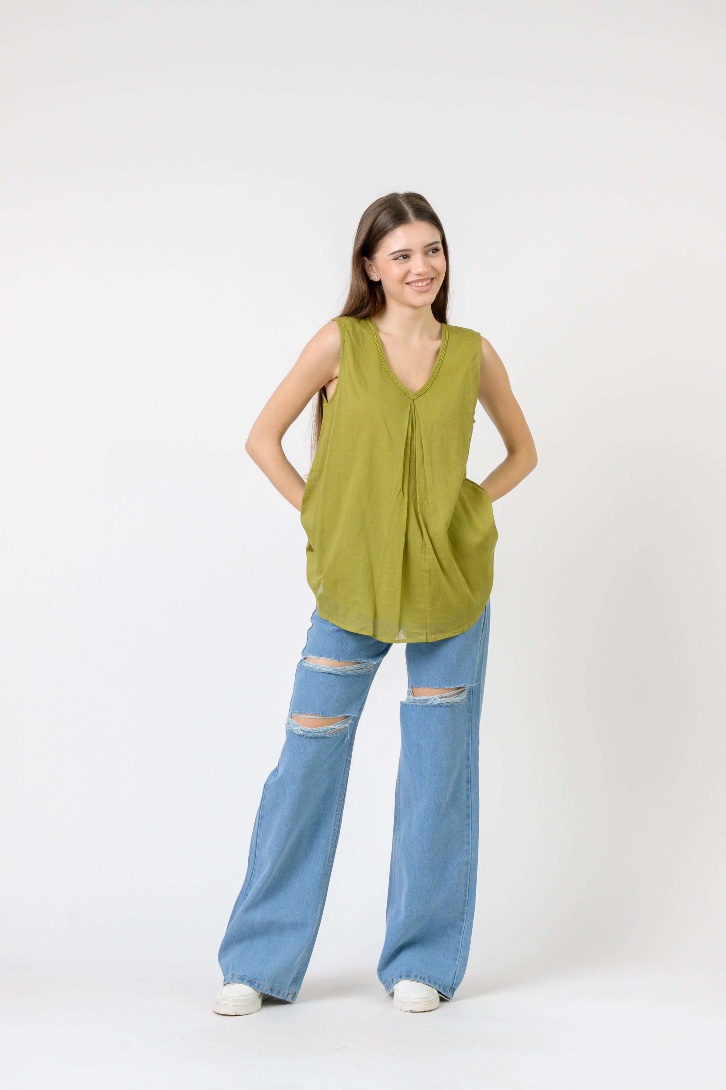 Solid Sleeveless Top