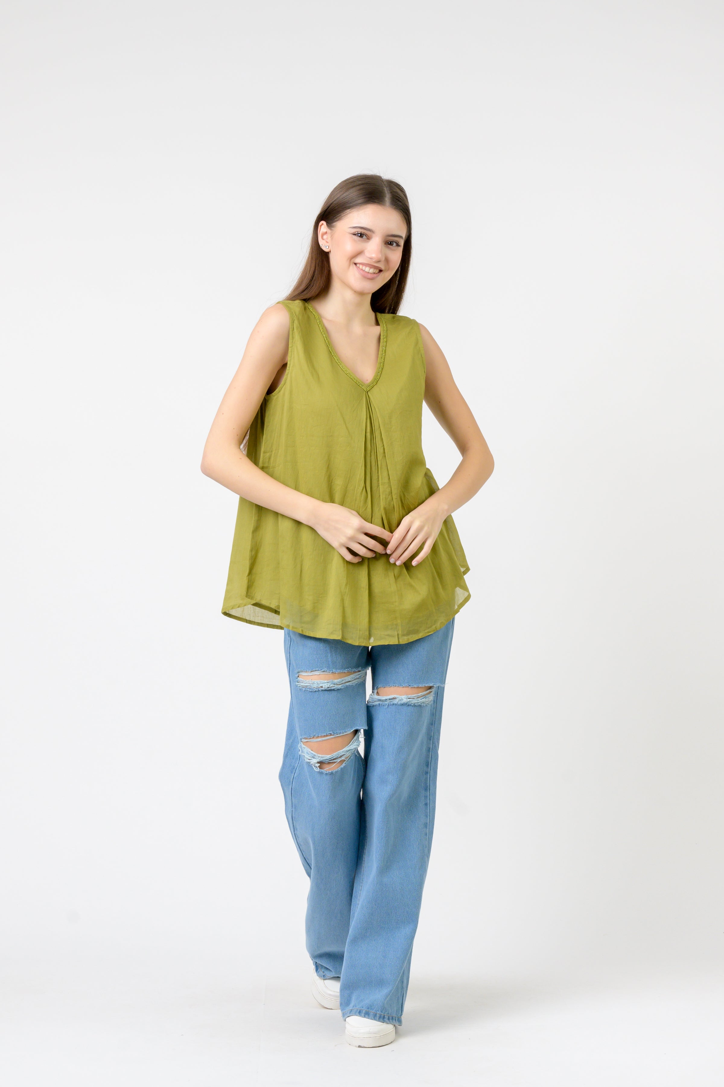 Solid Sleeveless Top