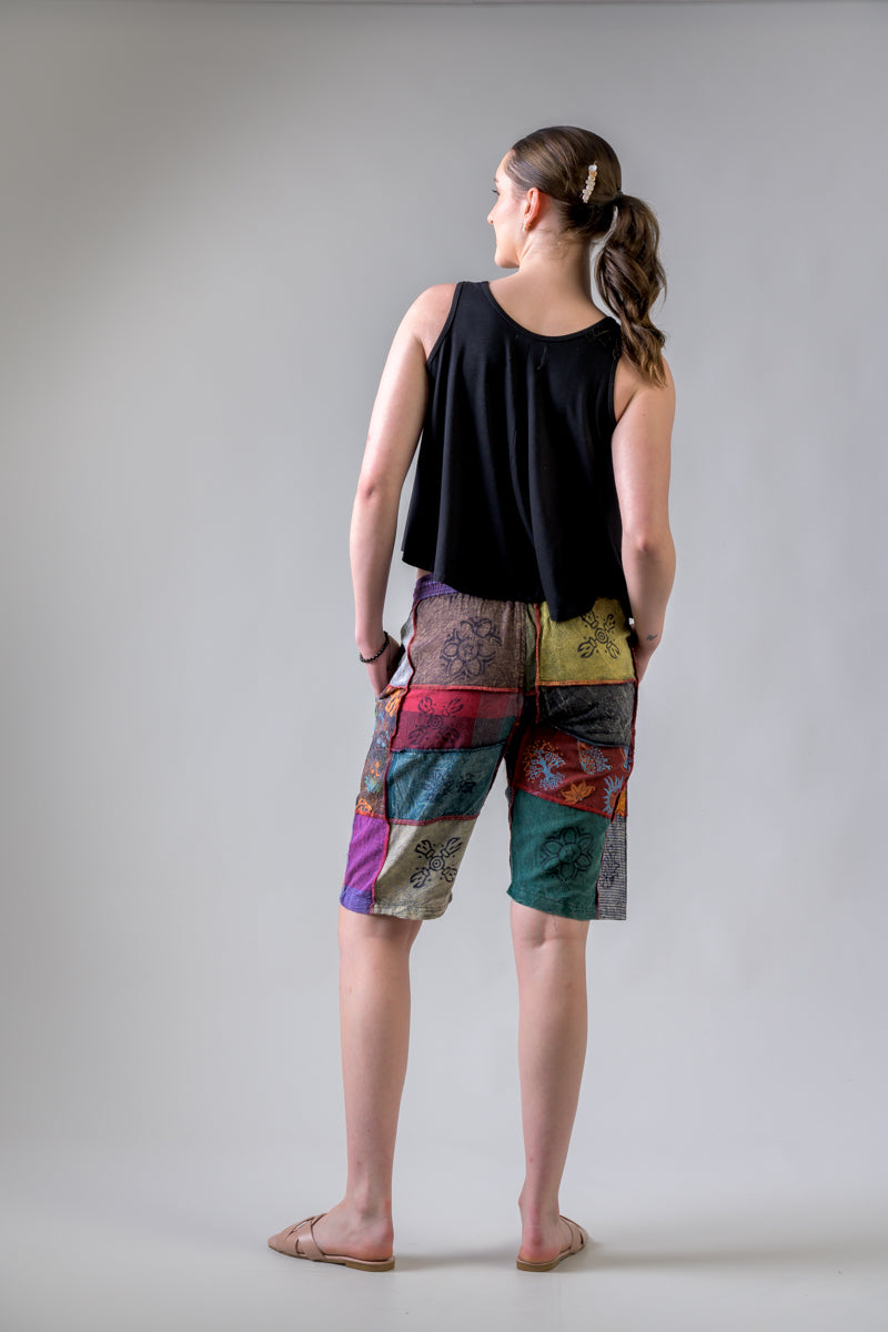 Cotton Mix Patch Short Trouser - Multicolor