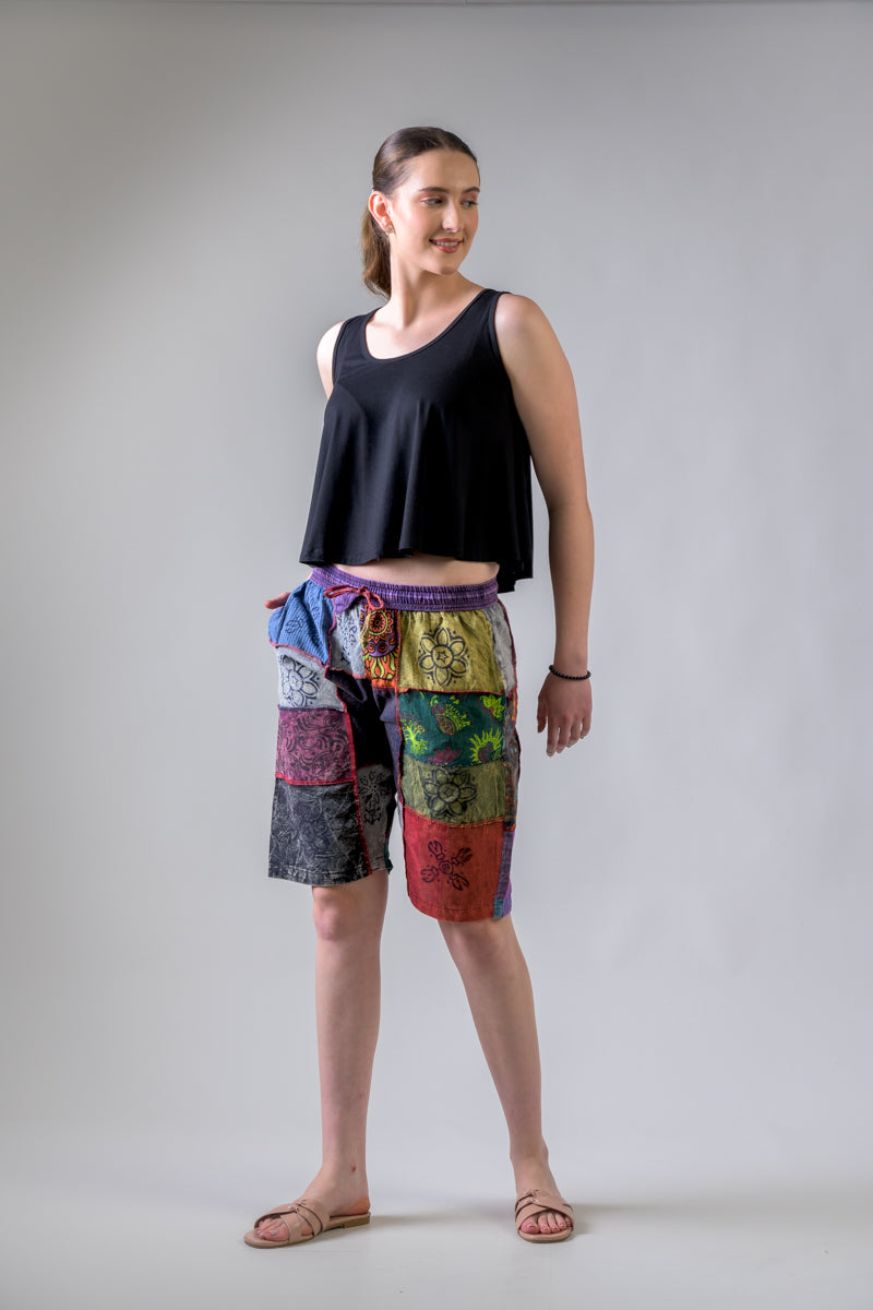 Cotton Mix Patch Short Trouser - Multicolor