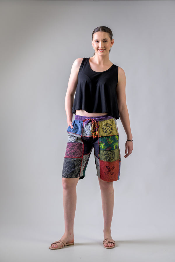 Cotton Mix Patch Short Trouser - Multicolor