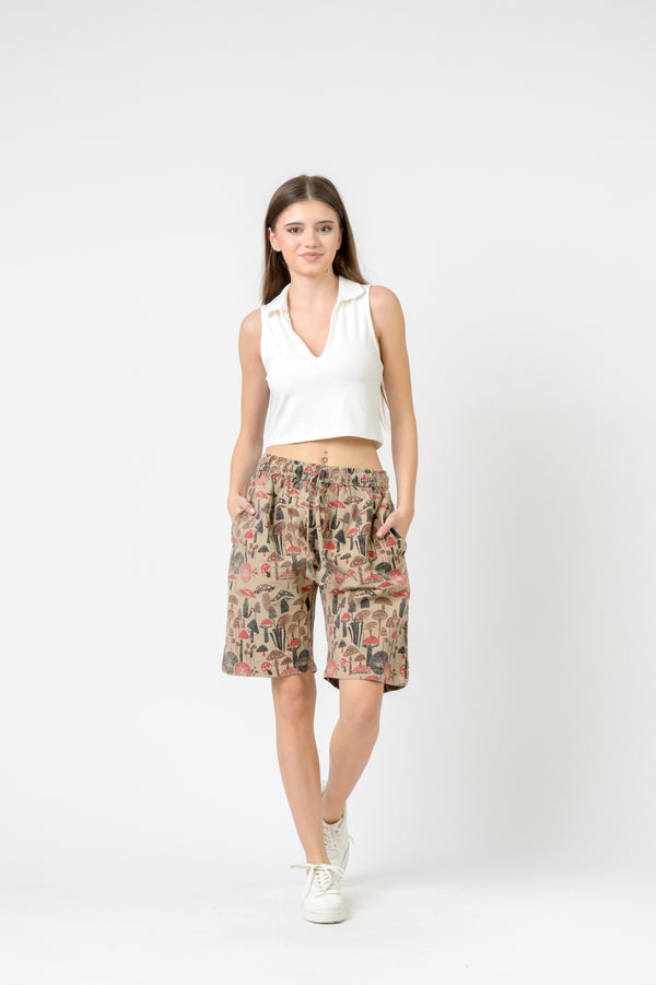 Rhea Mushroom Tied Shorts