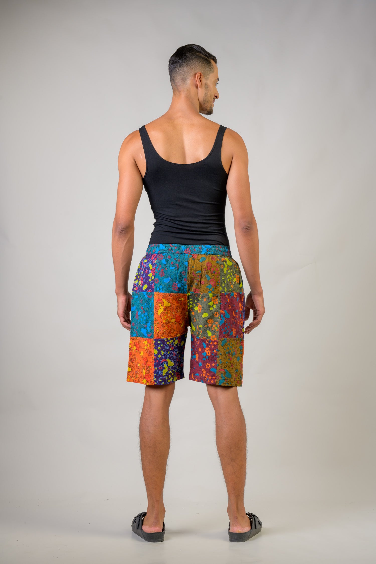 Colorful Mushroom Patches Shorts - Multicolor