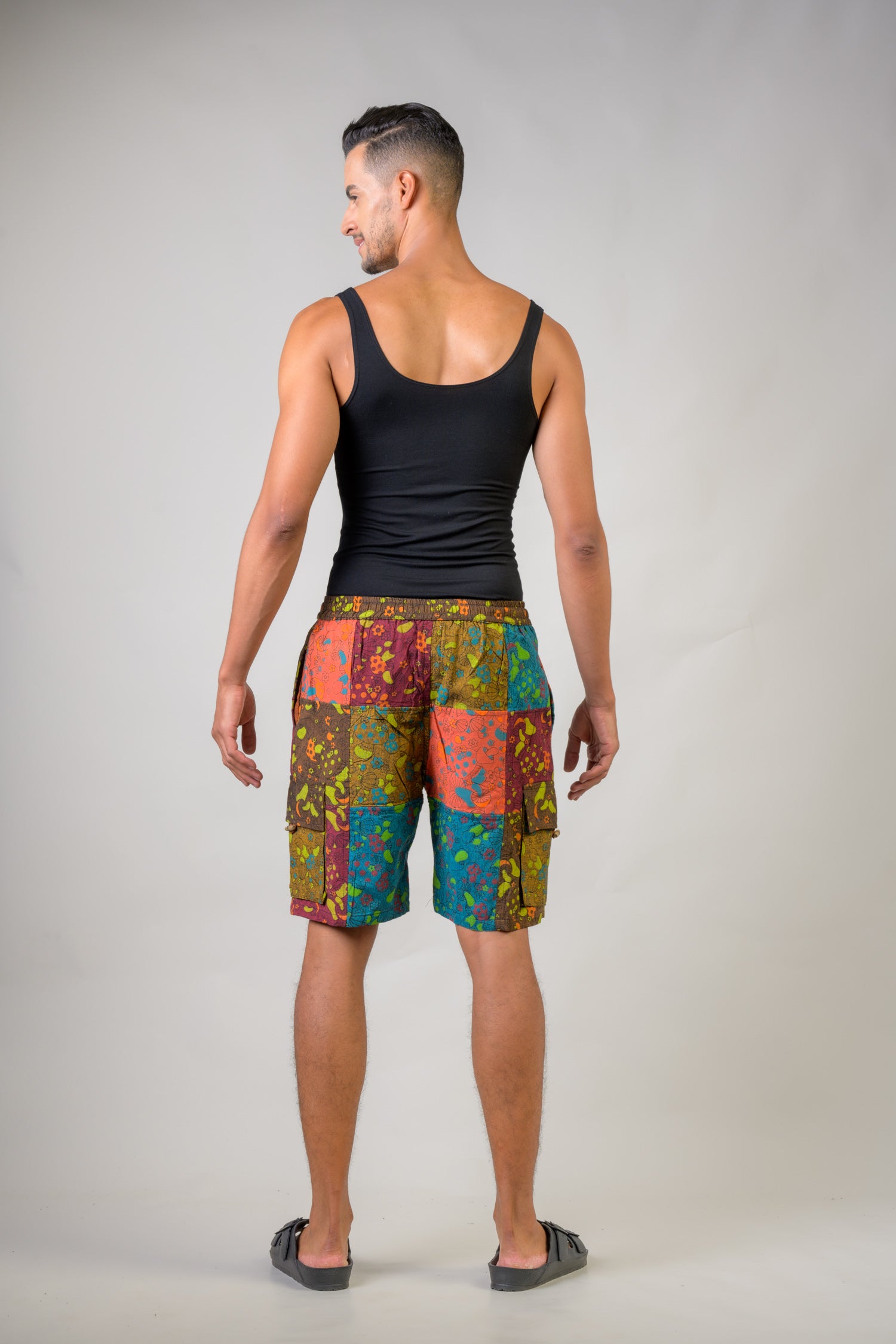 Colorful Mushroom Patches Shorts - Multicolor