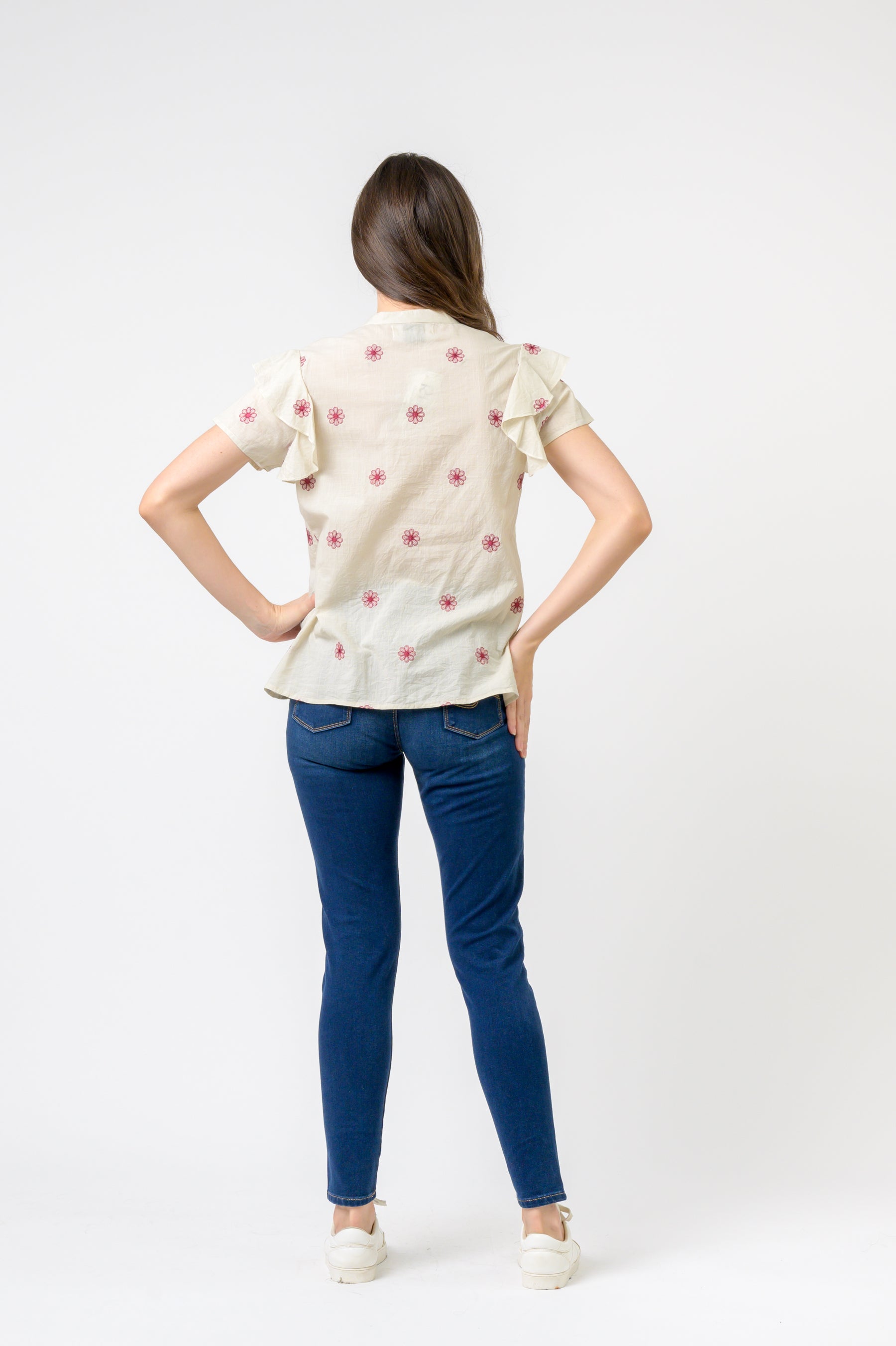 Flower Spot Short Sleeve Top