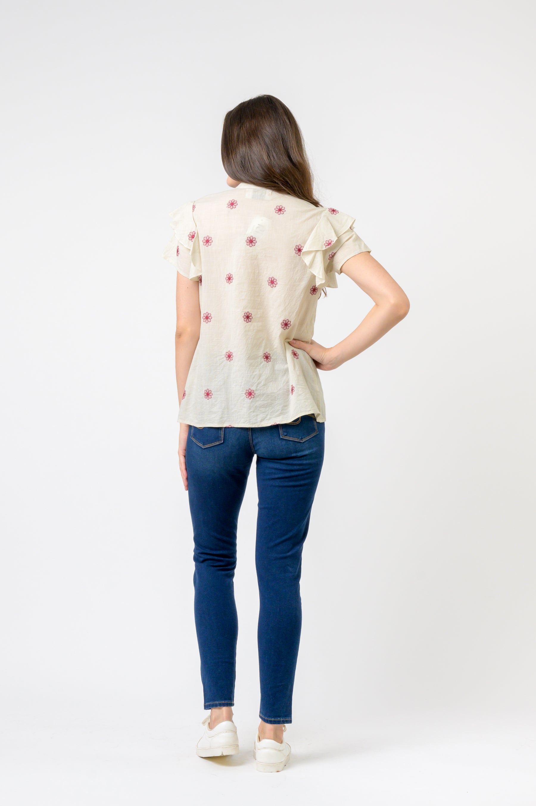 Flower Spot Short Sleeve Top