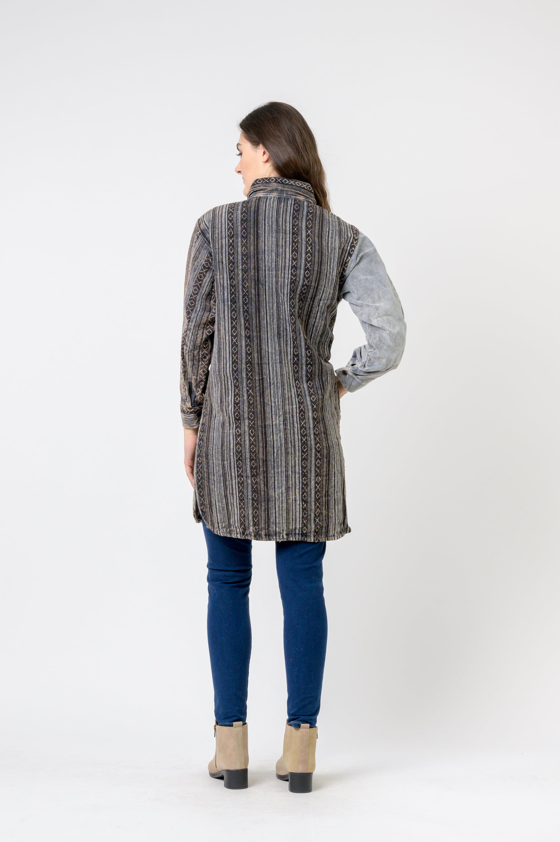Dual-Texture Long Shirt