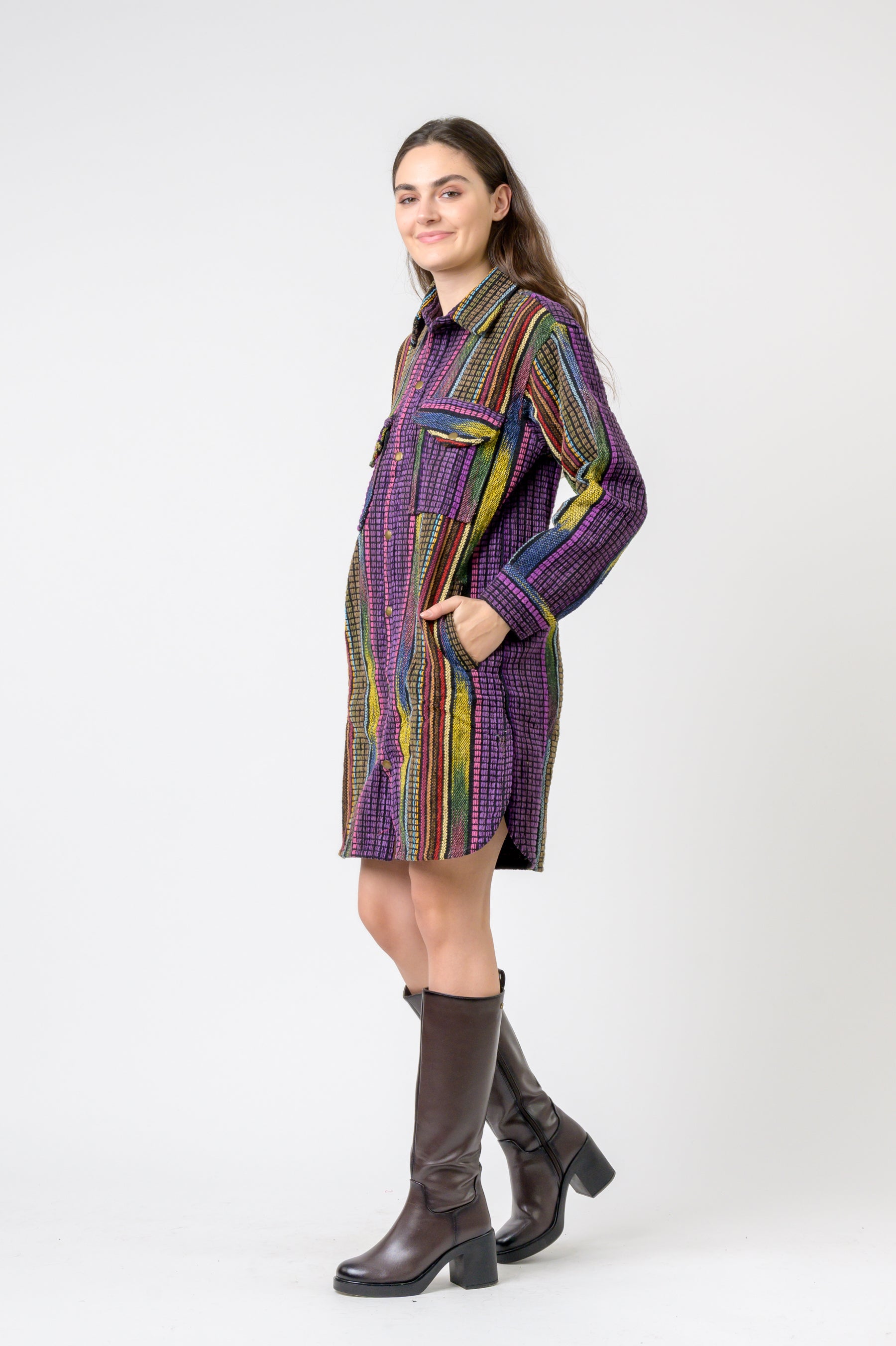 Fashion Print Cotton Long Shirt