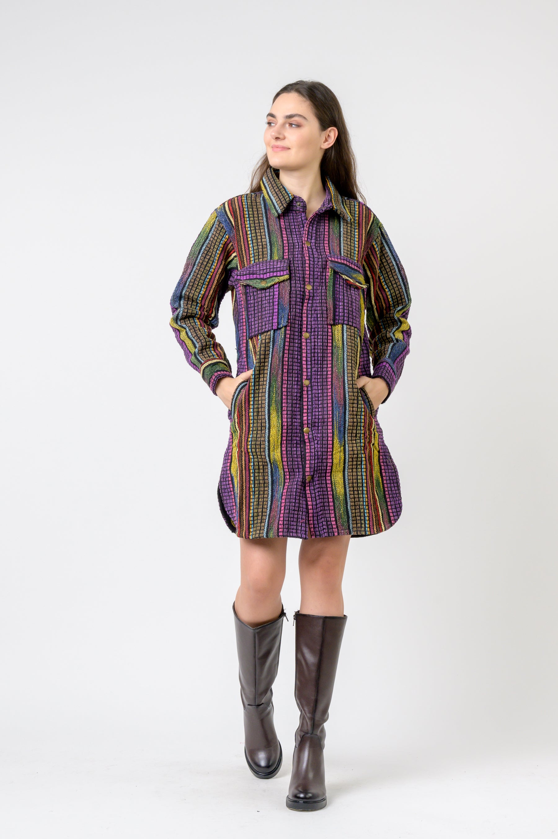 Fashion Print Cotton Long Shirt