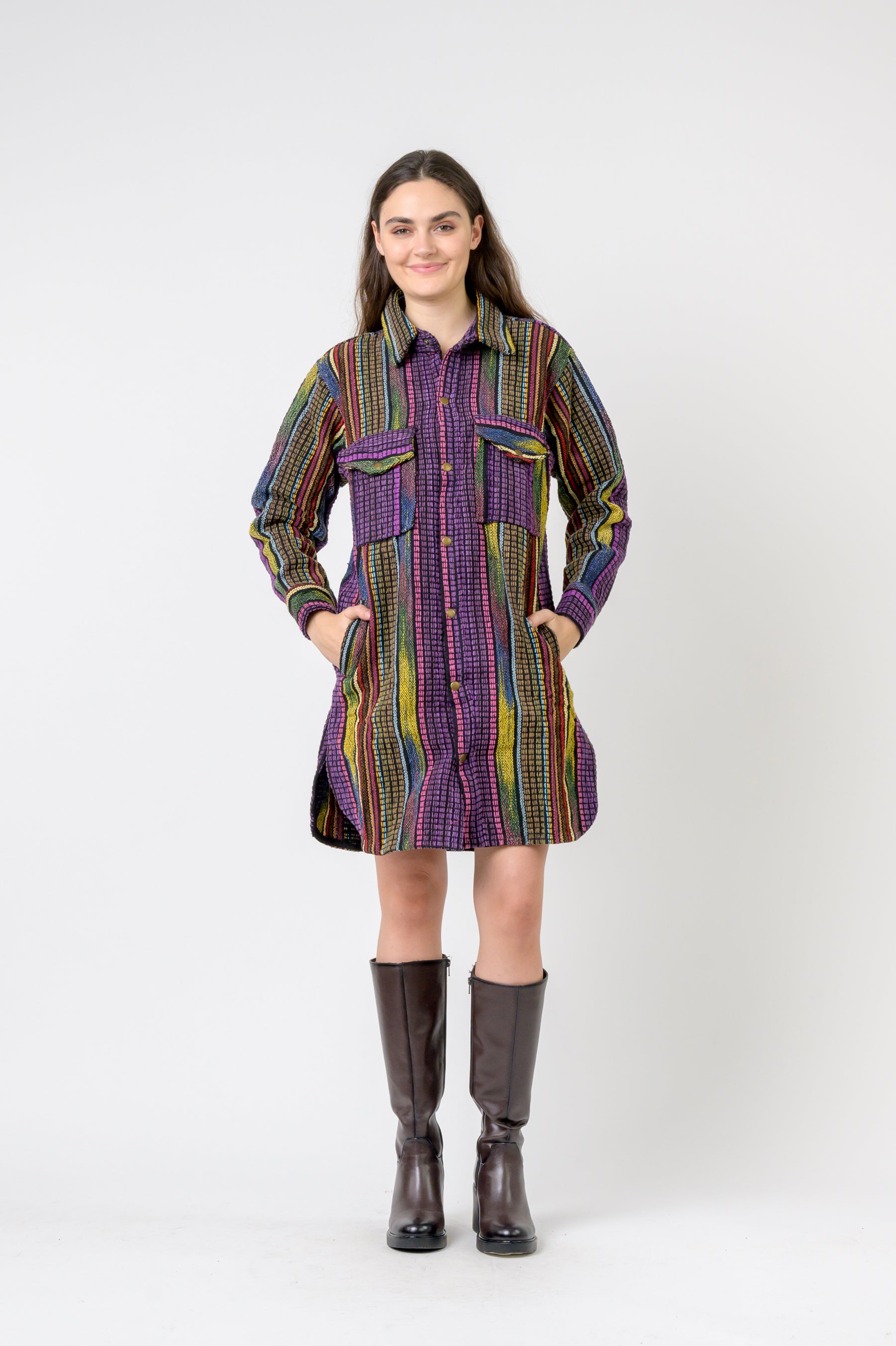Fashion Print Cotton Long Shirt - Assorted
