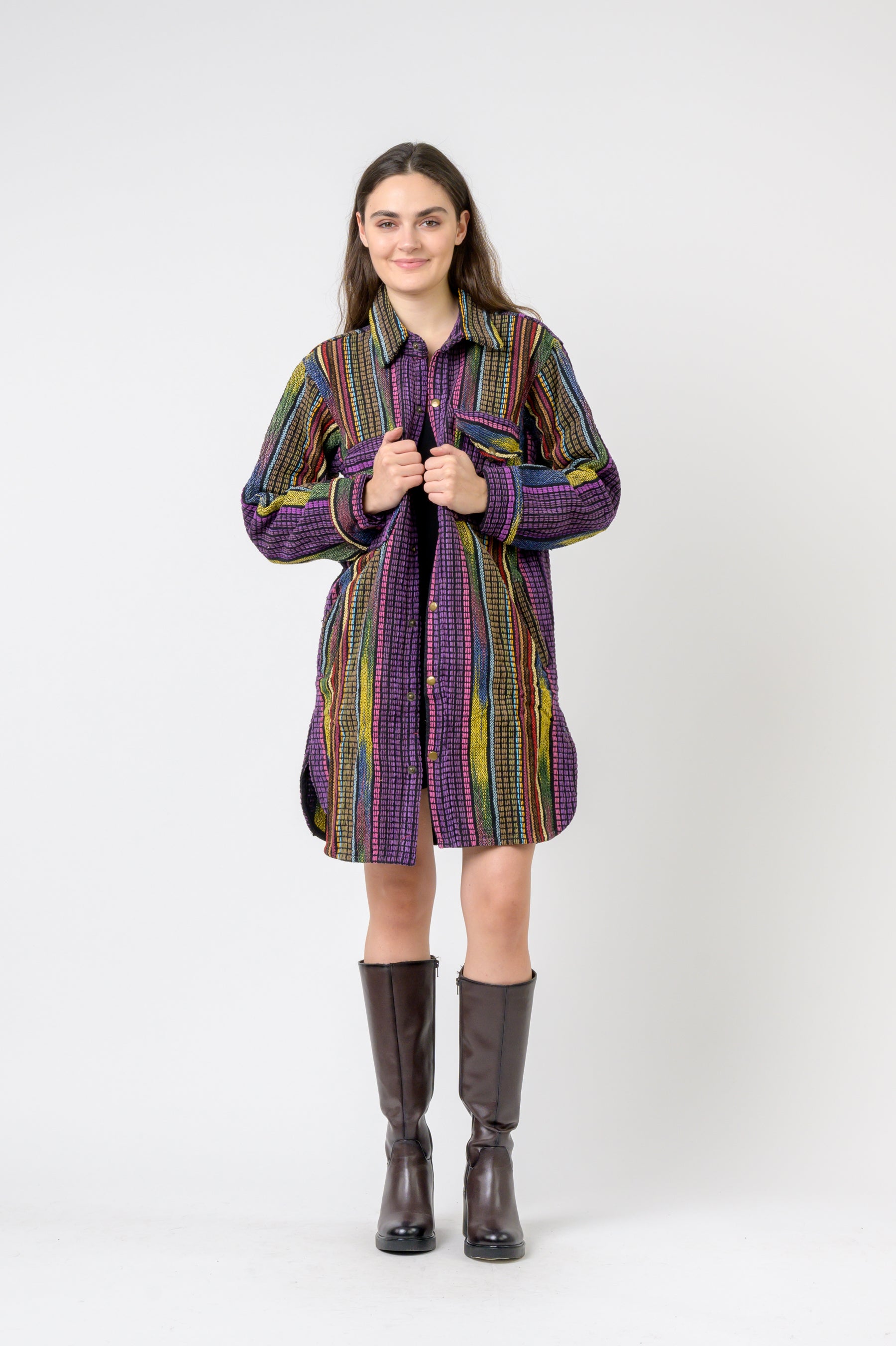 Fashion Print Cotton Long Shirt