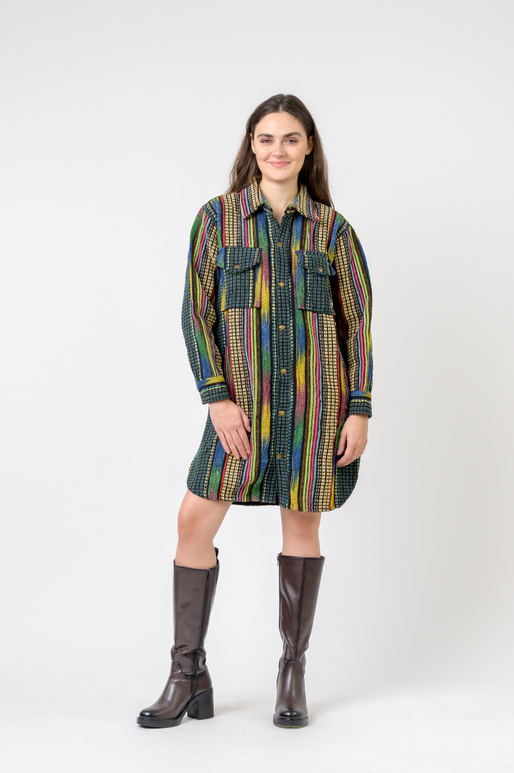 Fashion Print Cotton Long Shirt