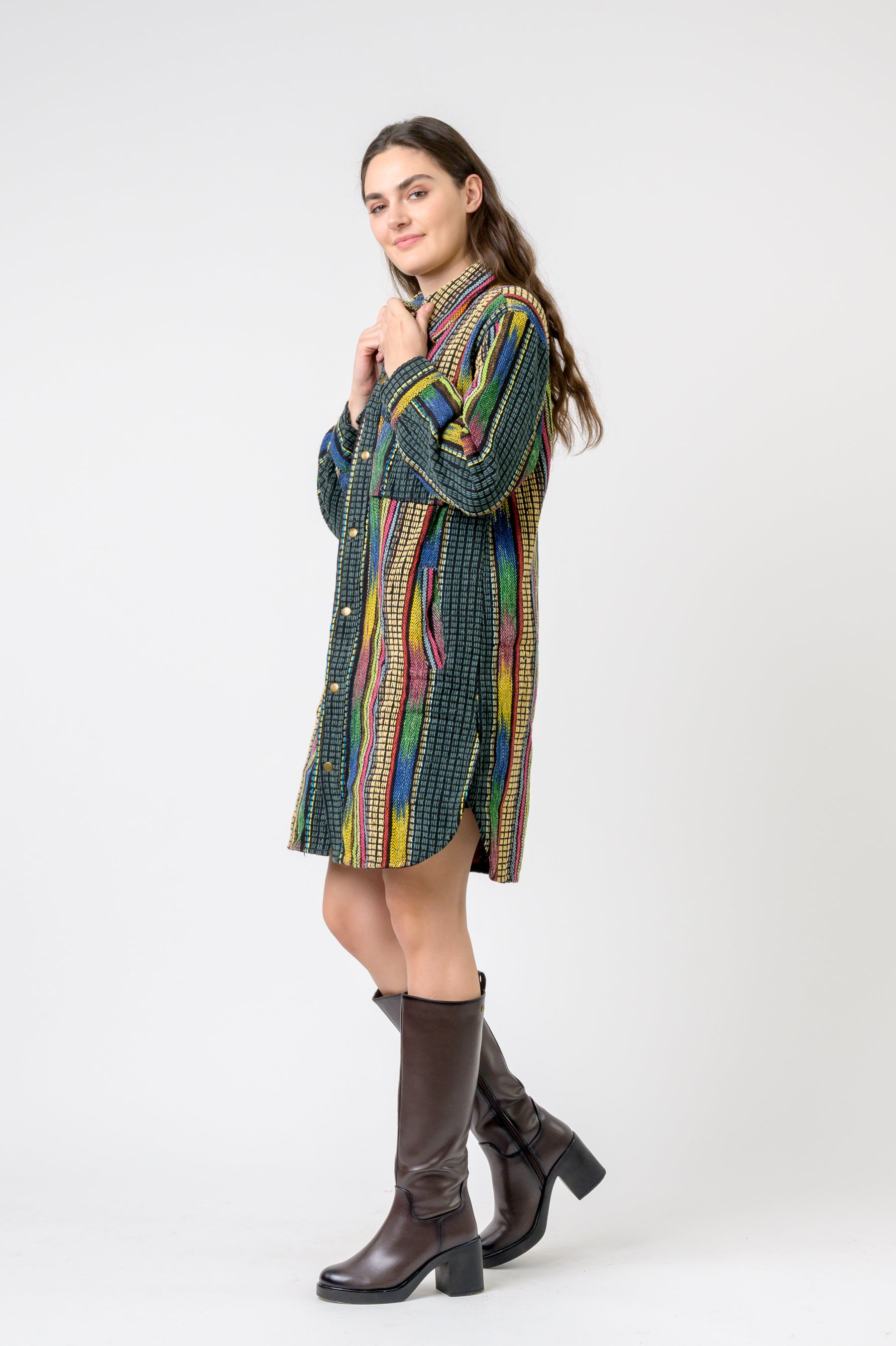 Fashion Print Cotton Long Shirt