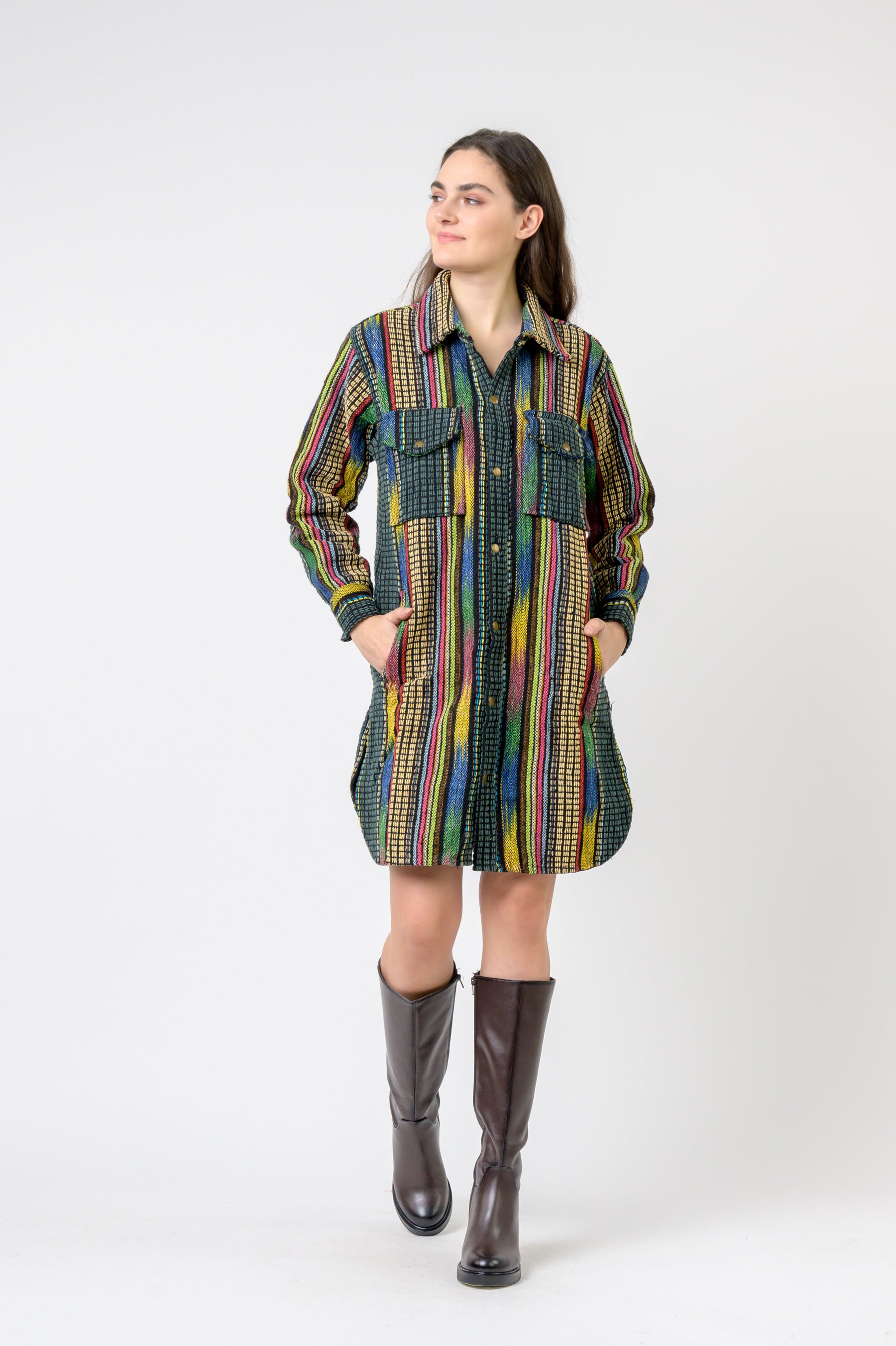 Fashion Print Cotton Long Shirt - Assorted