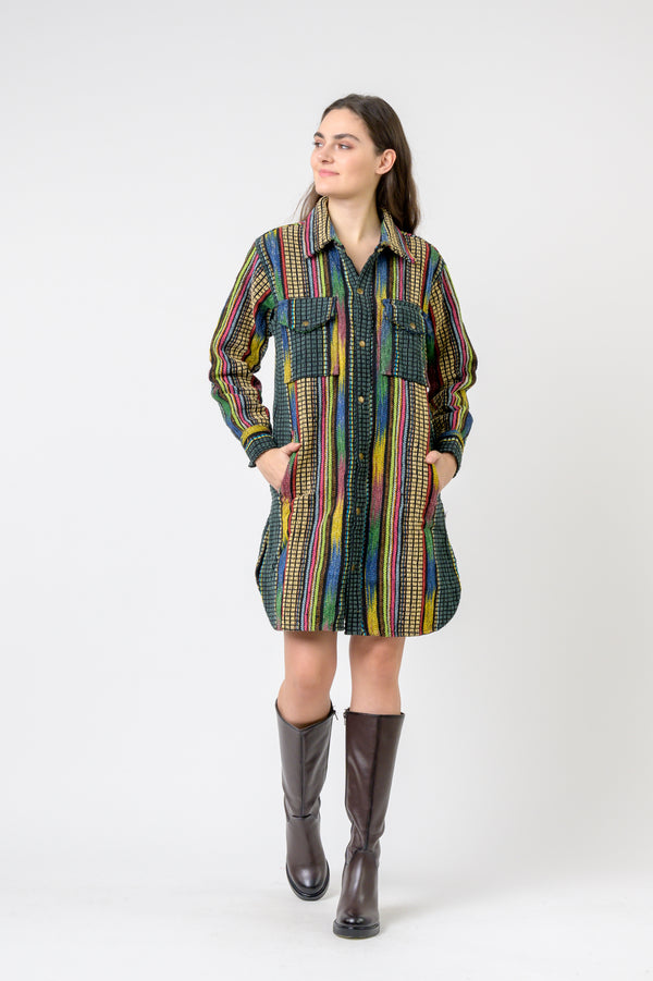 Fashion Print Cotton Long Shirt - Assorted