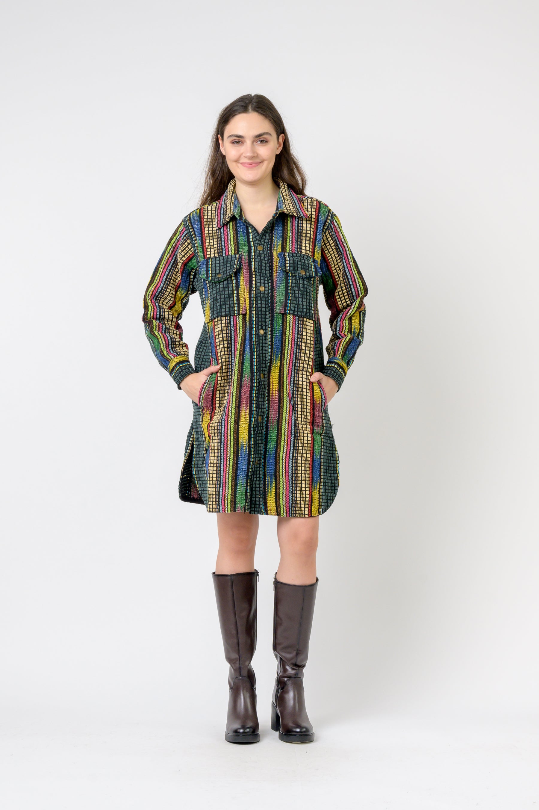 Fashion Print Cotton Long Shirt