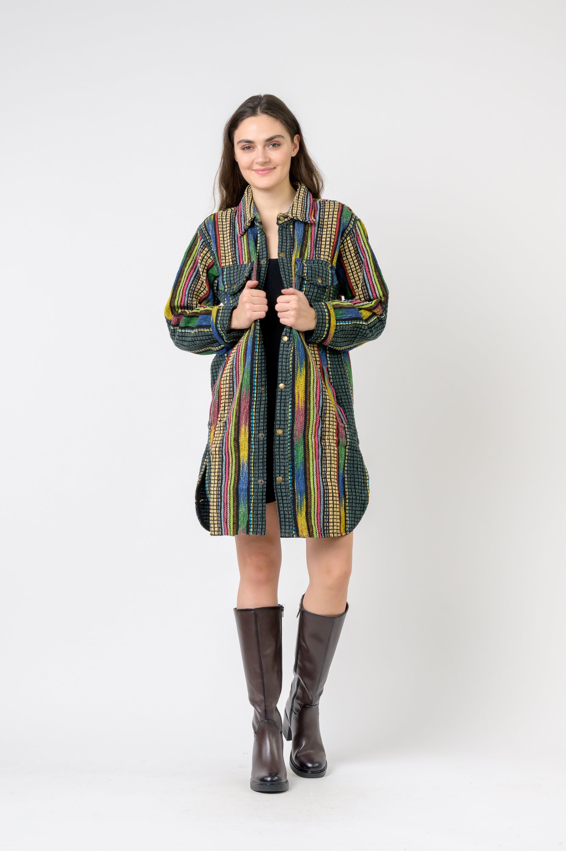 Fashion Print Cotton Long Shirt