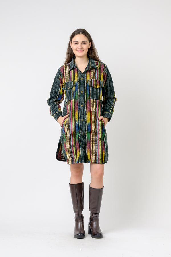 Fashion Print Cotton Long Shirt