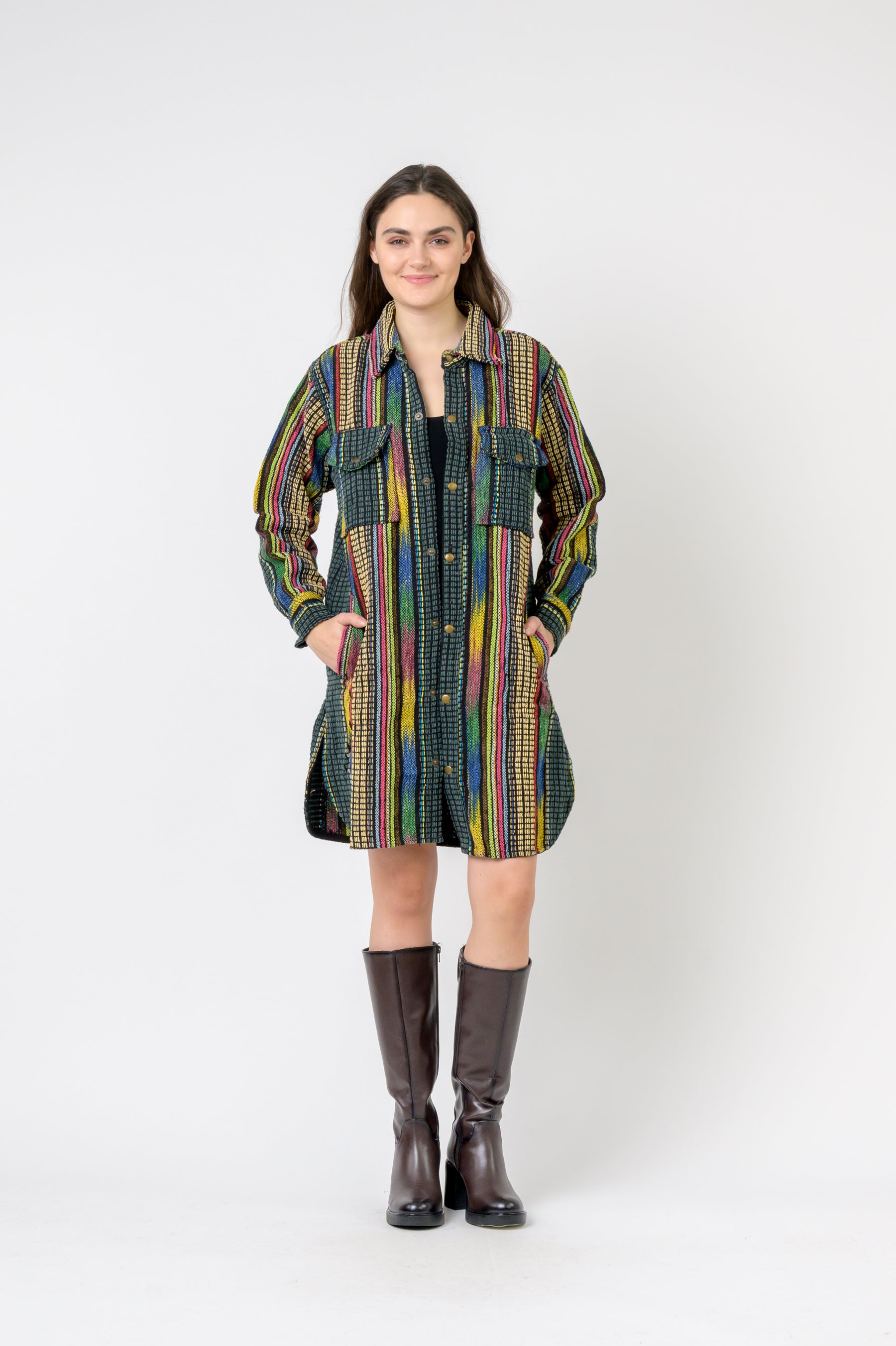 Fashion Print Cotton Long Shirt - Assorted