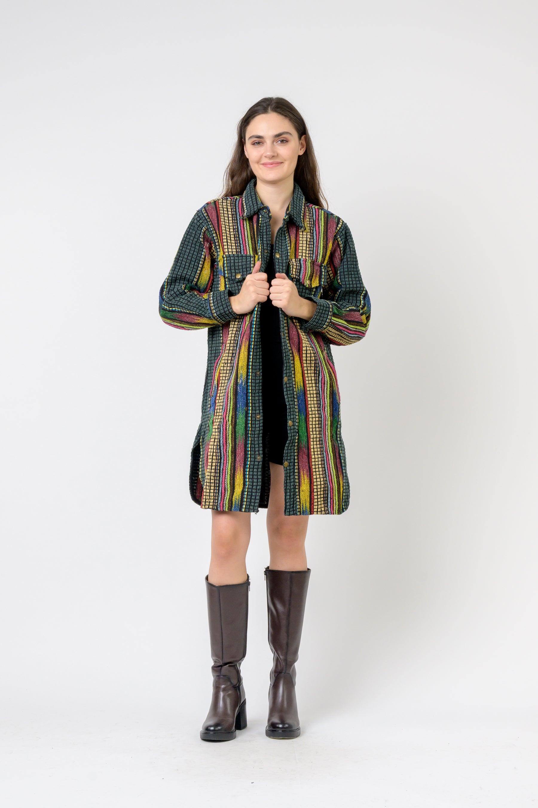 Fashion Print Cotton Long Shirt