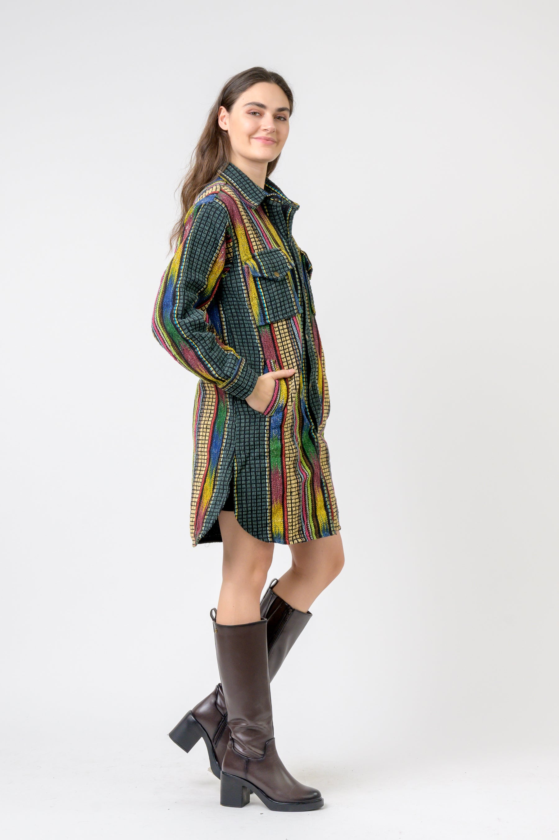 Fashion Print Cotton Long Shirt