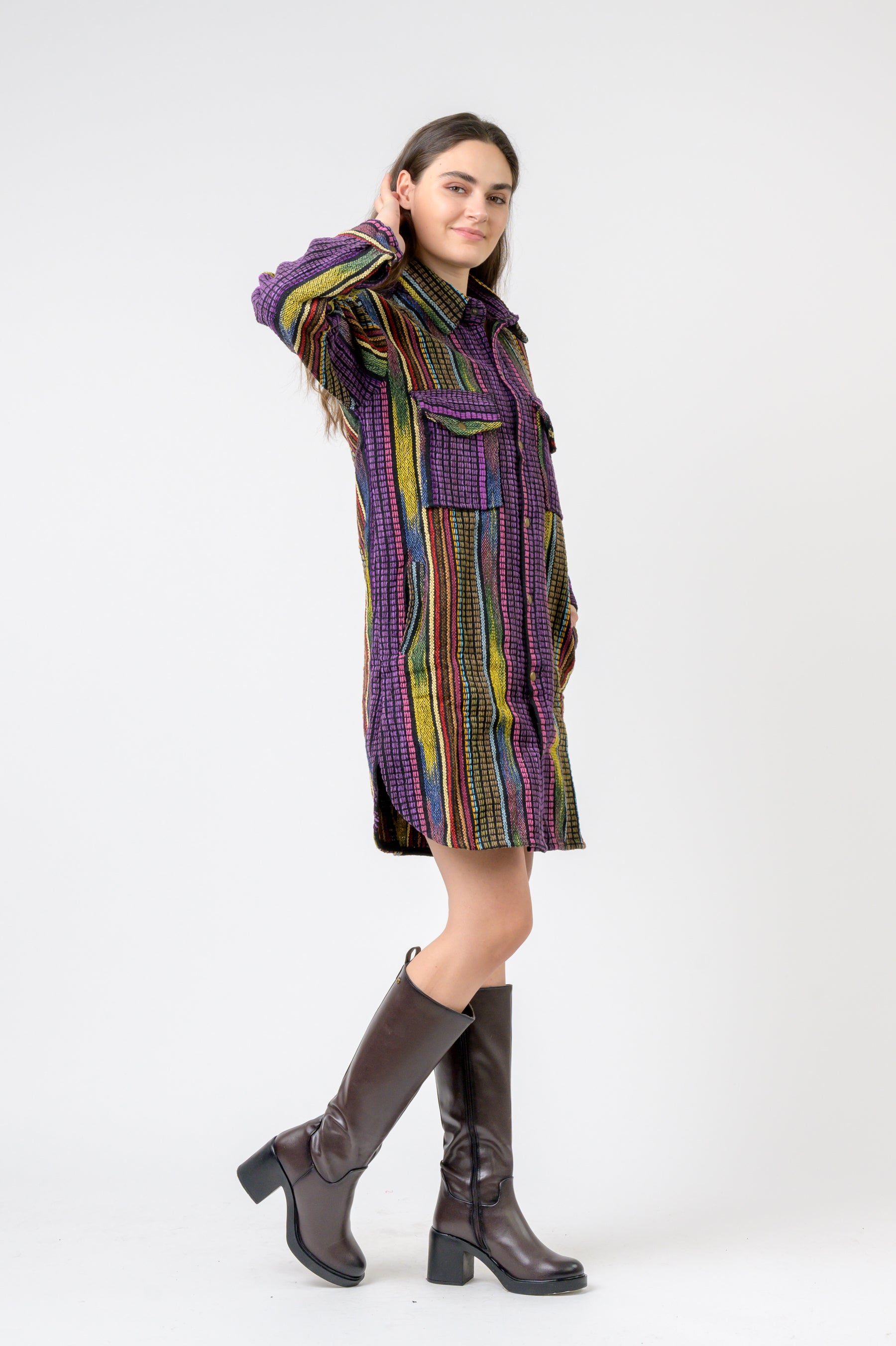 Fashion Print Cotton Long Shirt - Assorted