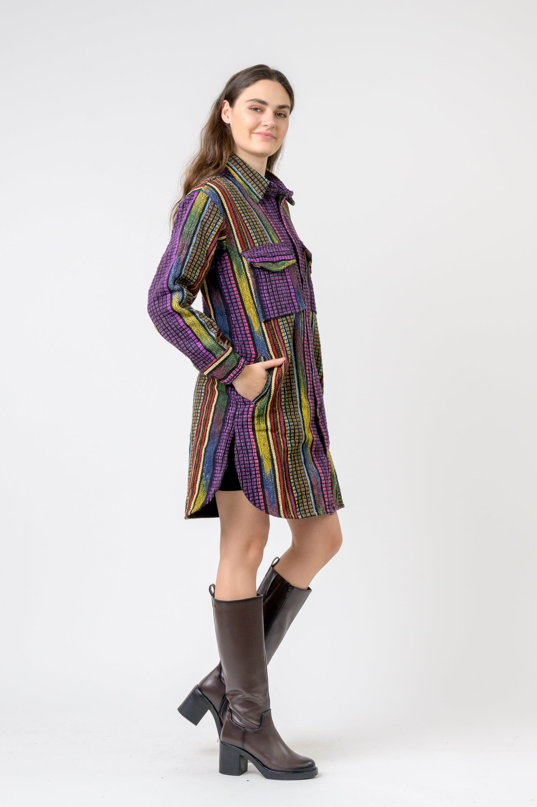 Fashion Print Cotton Long Shirt