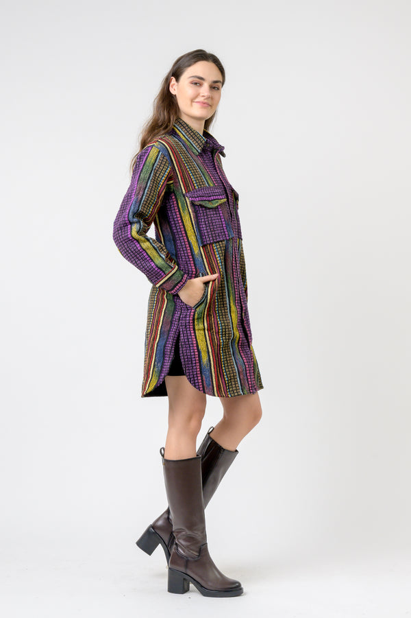 Fashion Print Cotton Long Shirt - Assorted
