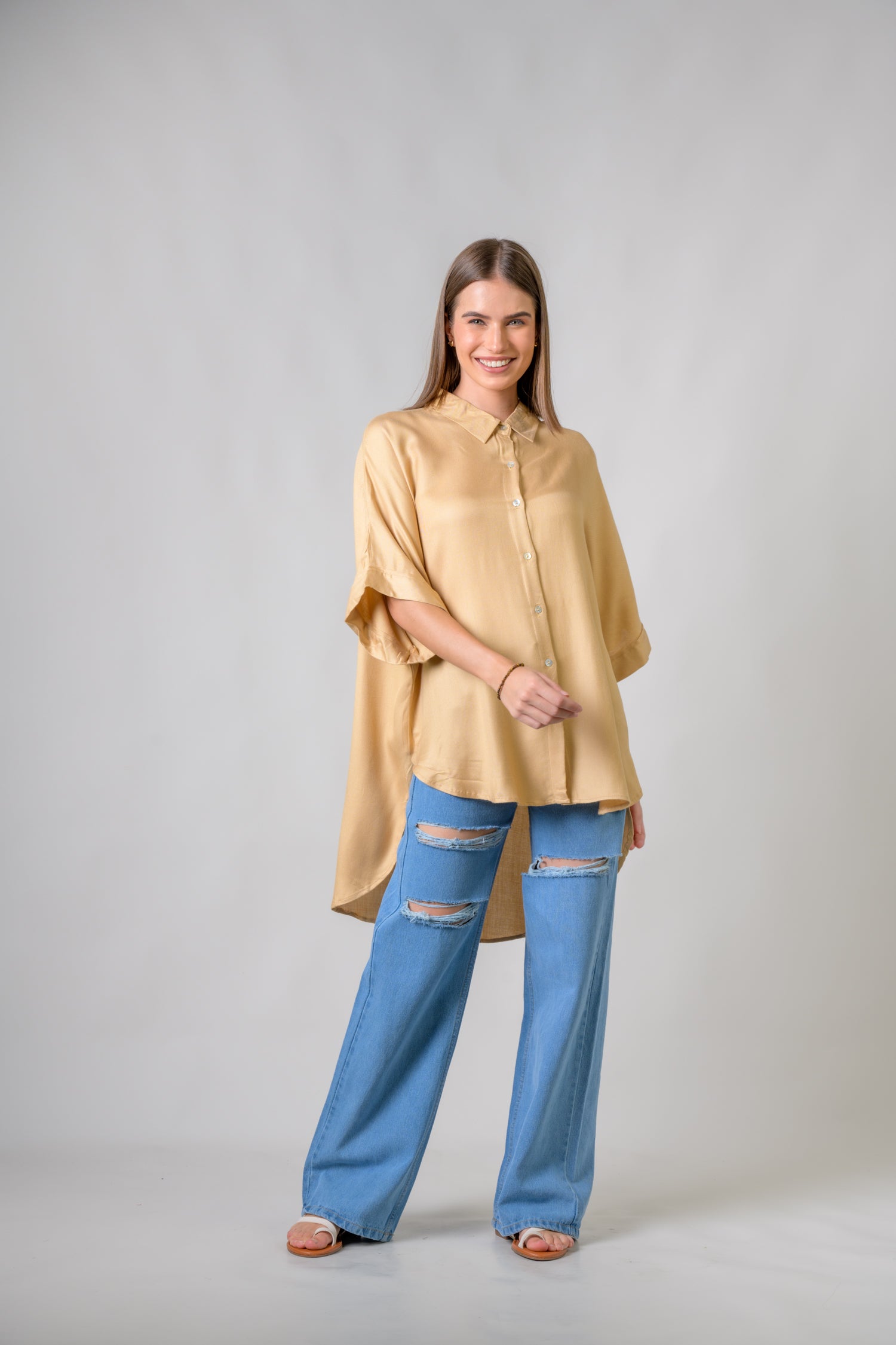 Rhea Mila Shirt Beige / S/M