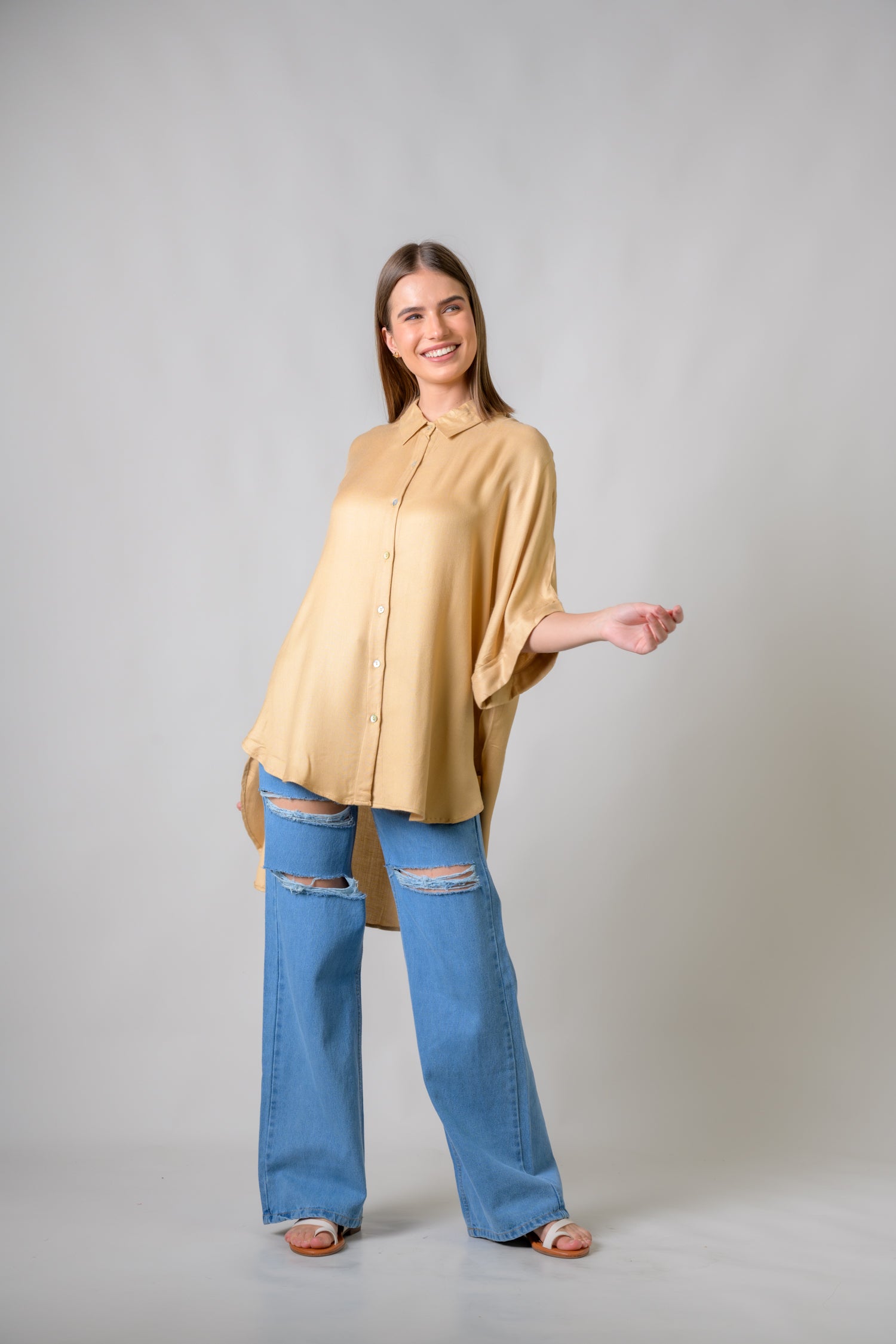 Rhea Mila Shirt Beige / S/M