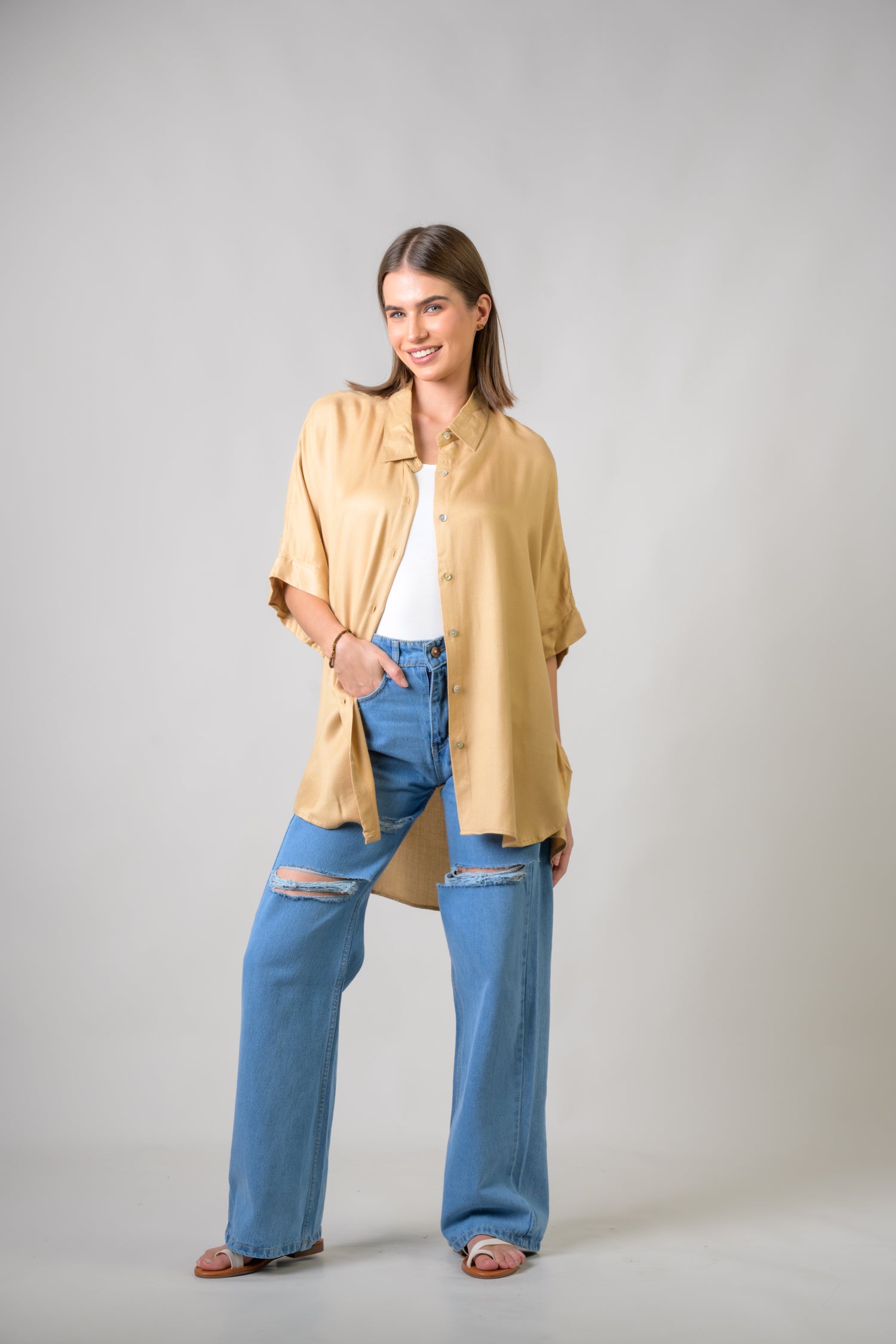 Rhea Mila Shirt Beige / S/M