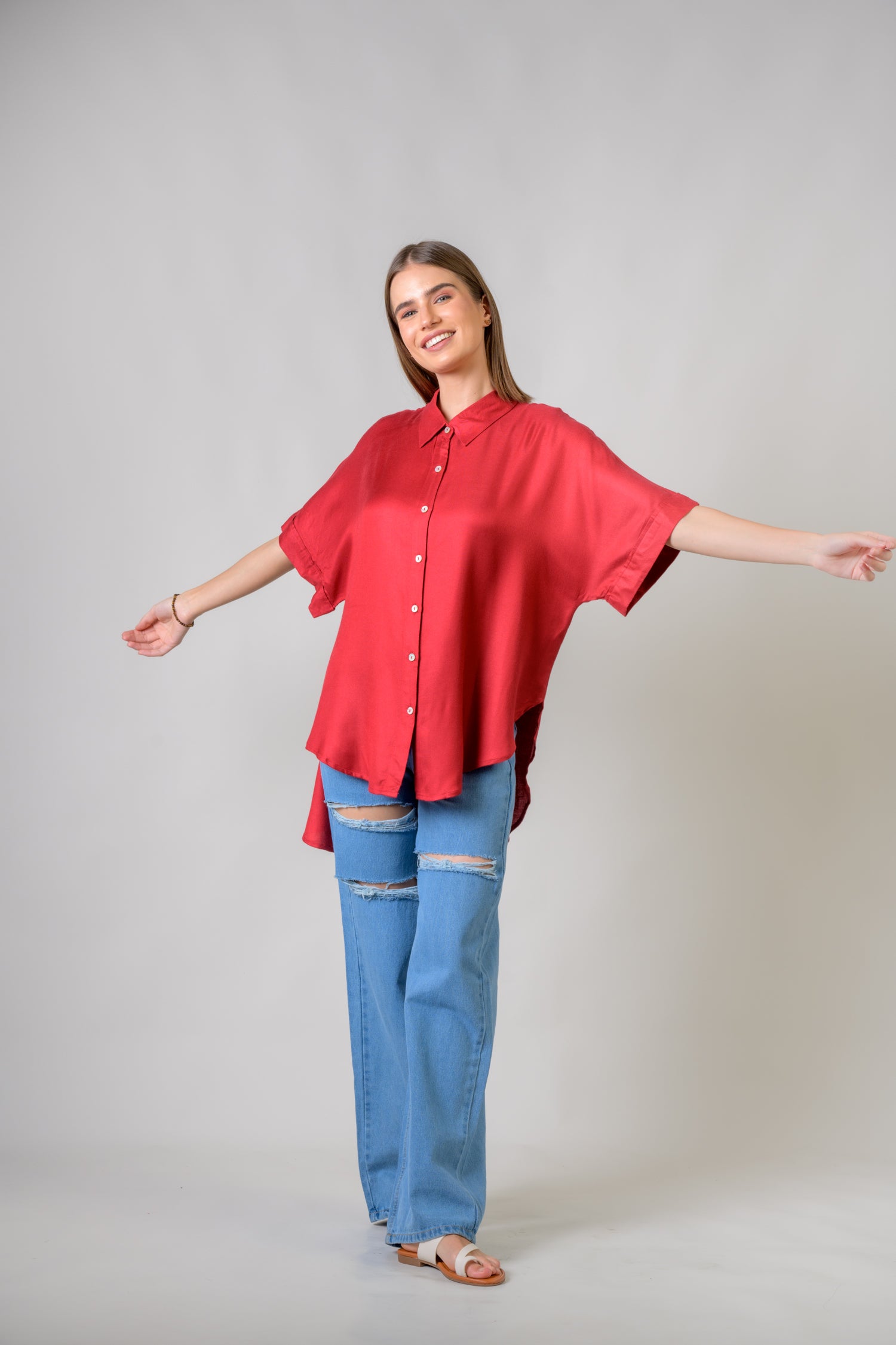 Rhea Mila Shirt Maroon / S/M