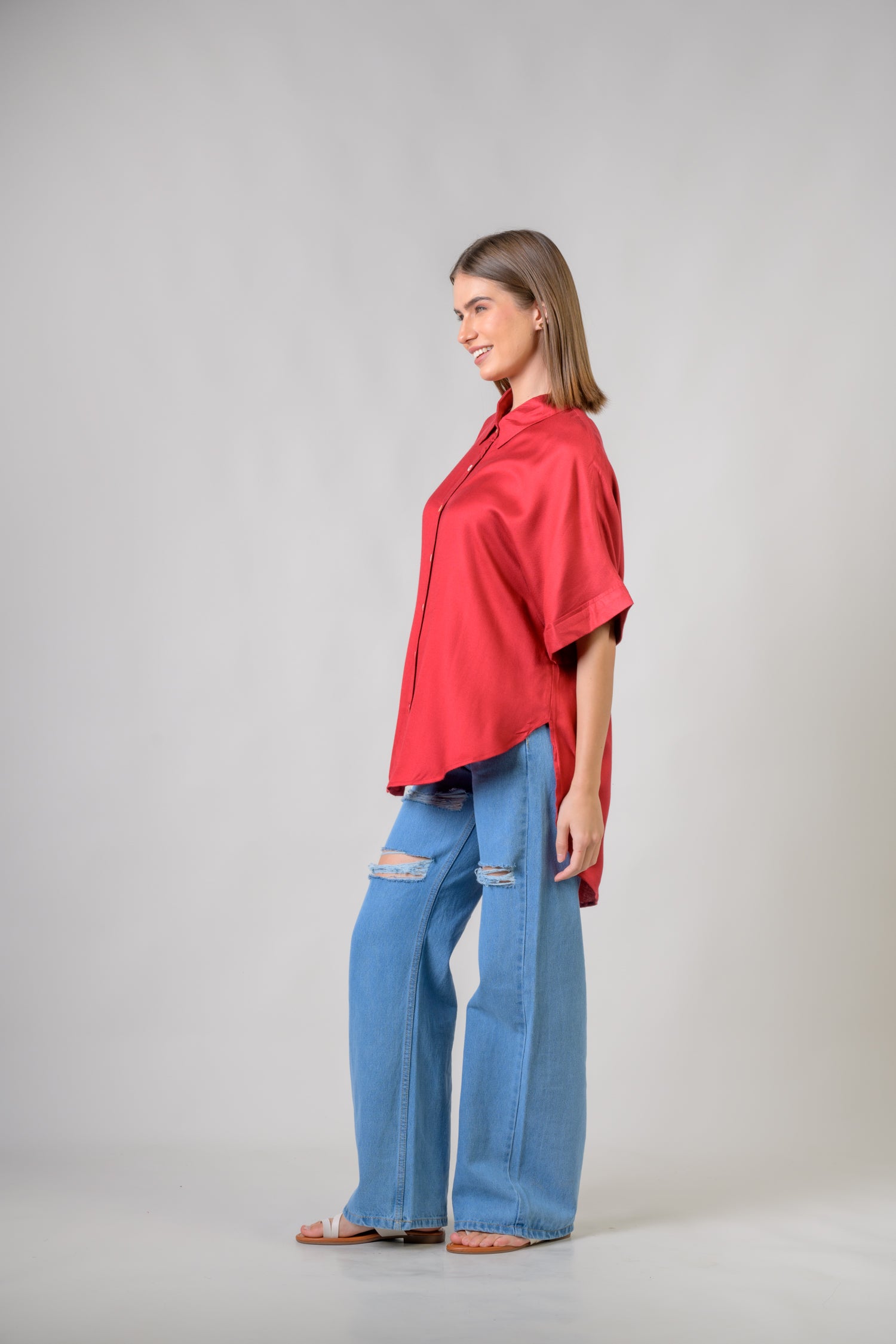 Rhea Mila Shirt Maroon / S/M