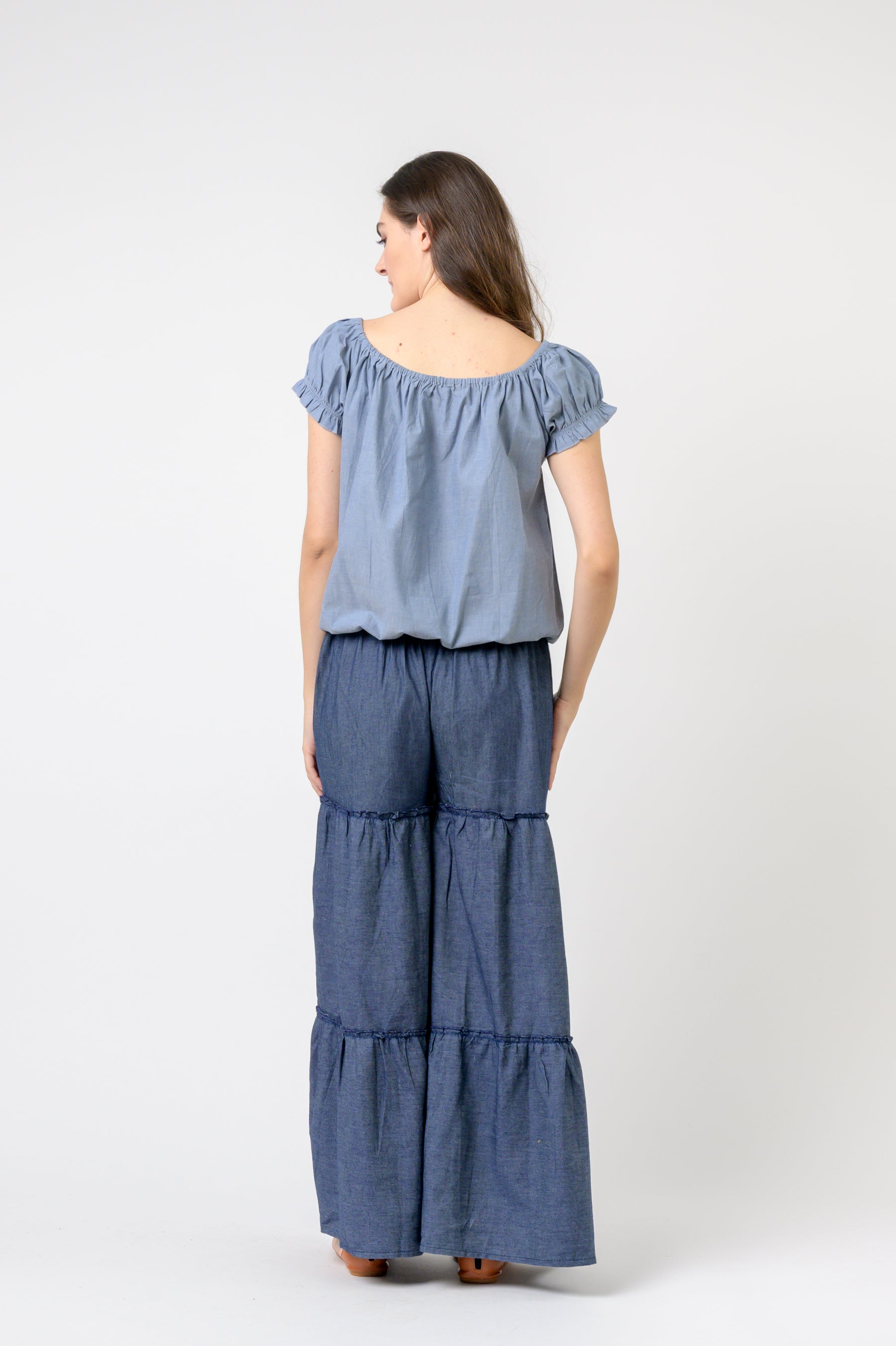 Rosey Top - Blue Chambray