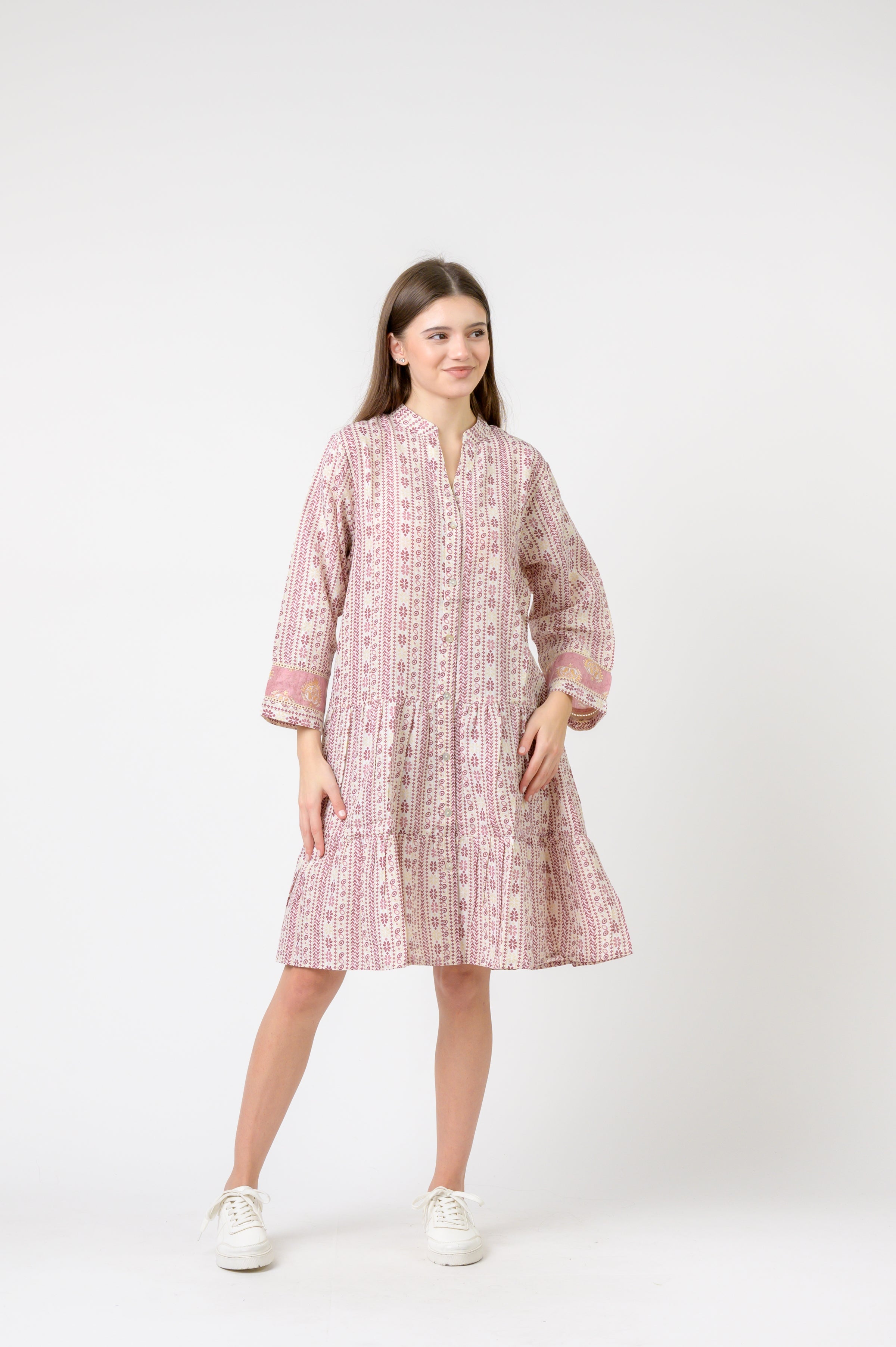 Josie Flower Print Dress - Pink