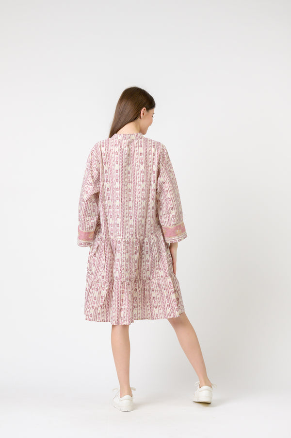 Josie Flower Print Dress - Pink