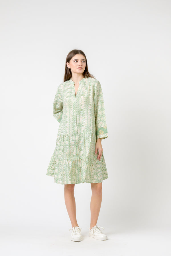 Josie Flower Print Dress - Green