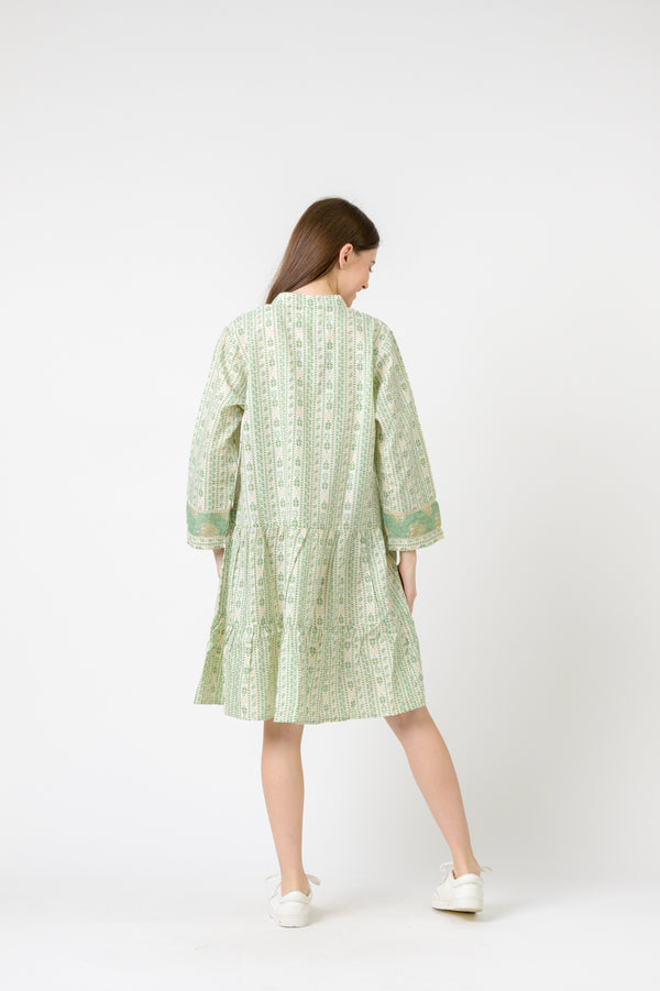 Josie Flower Print Dress - Green