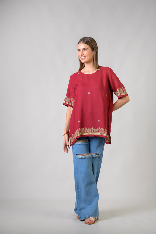 Sunny Top - Maroon