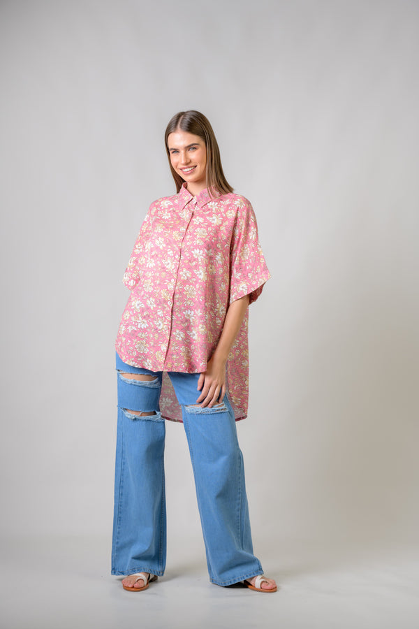 Mila Flower Shirt - Pink