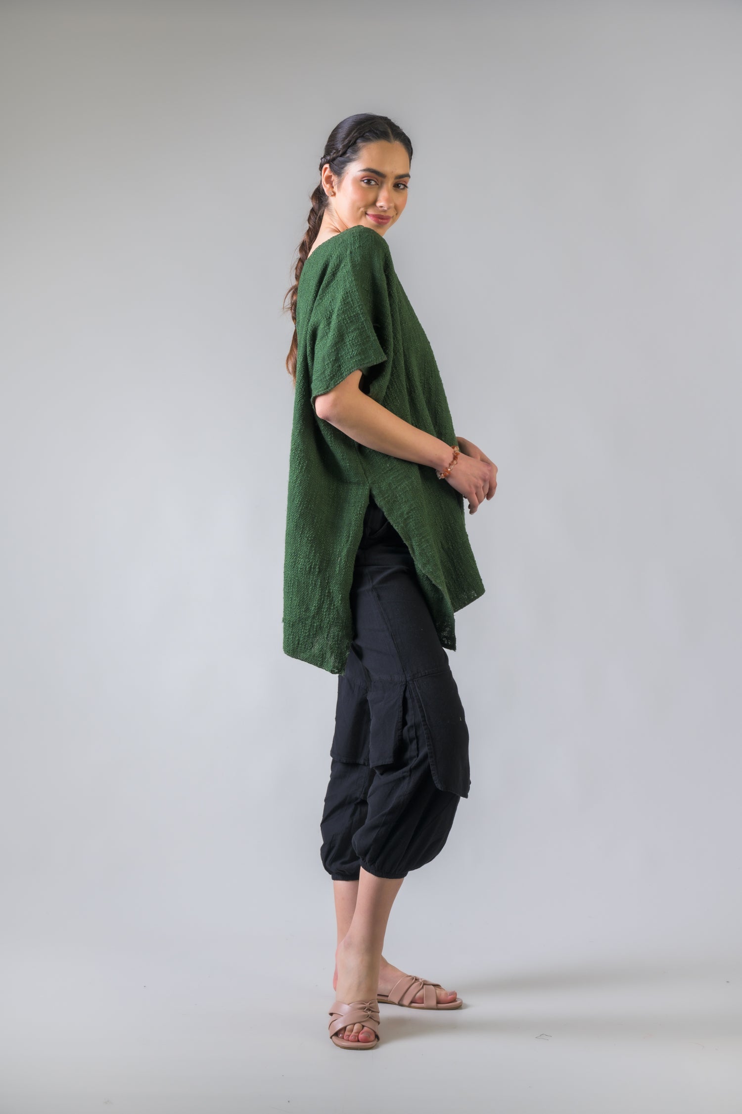 Rhea Woven Jute Kaftan Top