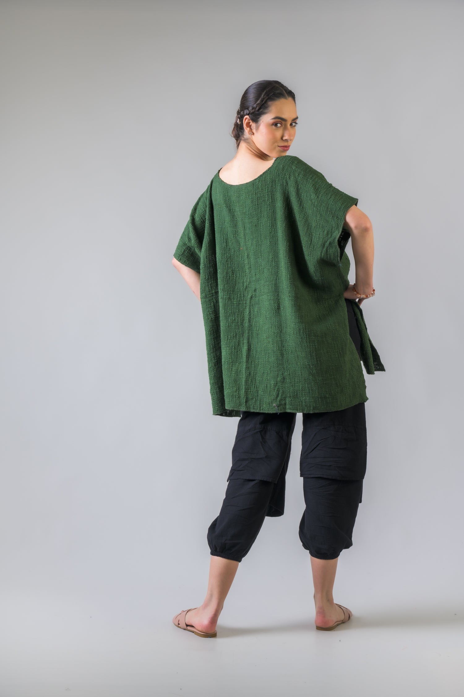 Rhea Woven Jute Kaftan Top