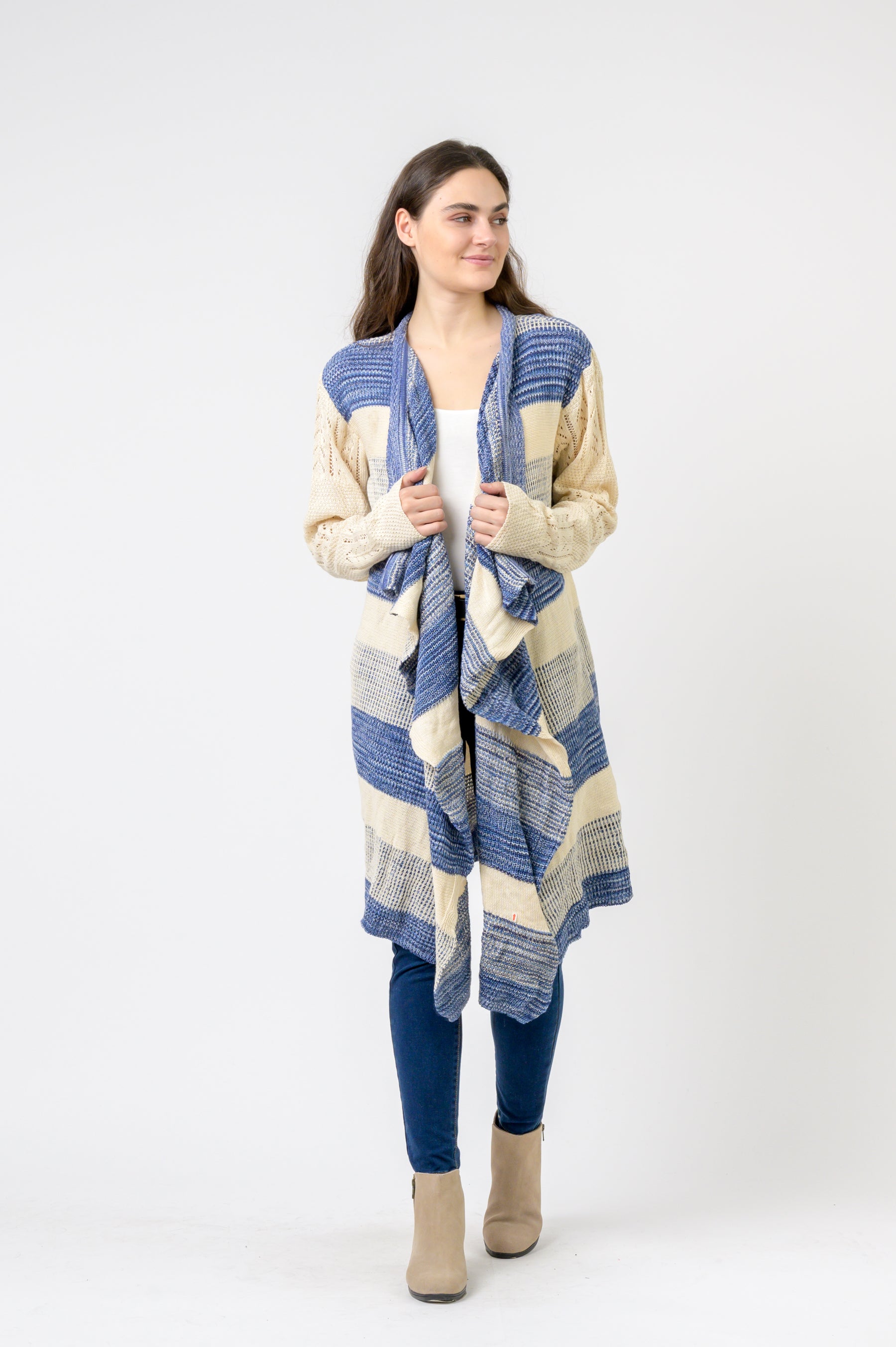 Rhea Long Sweater with Stripes