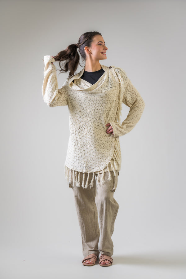 Pattern Style Sweater - White