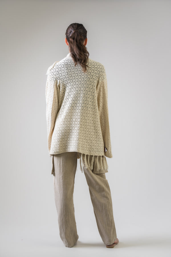 Pattern Style Sweater - White
