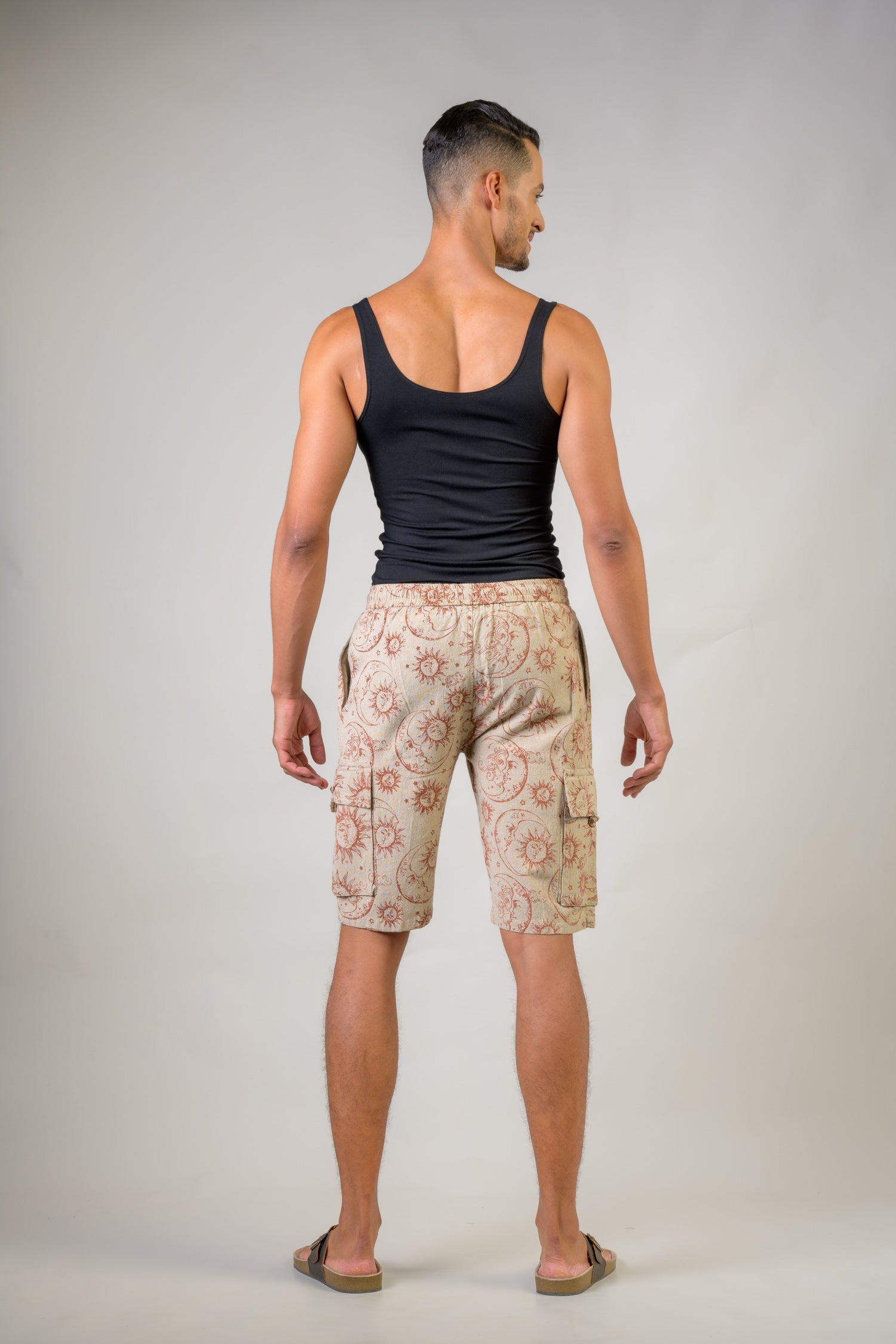 Sun Moon Print Shorts - Hemp